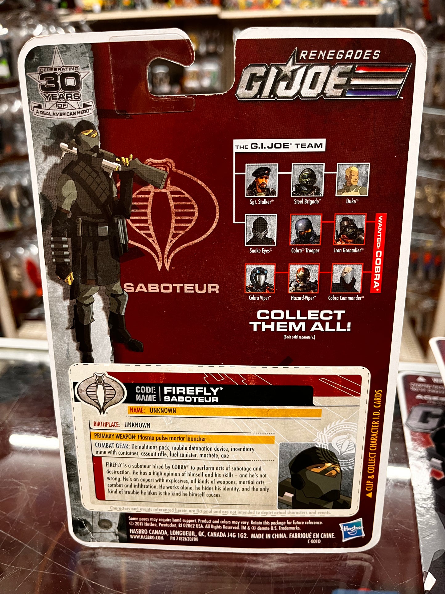 G.I.JOE PURSUIT of COBRA (POC, 30th): FIREFLY - SABOTEUR - RENEGADES