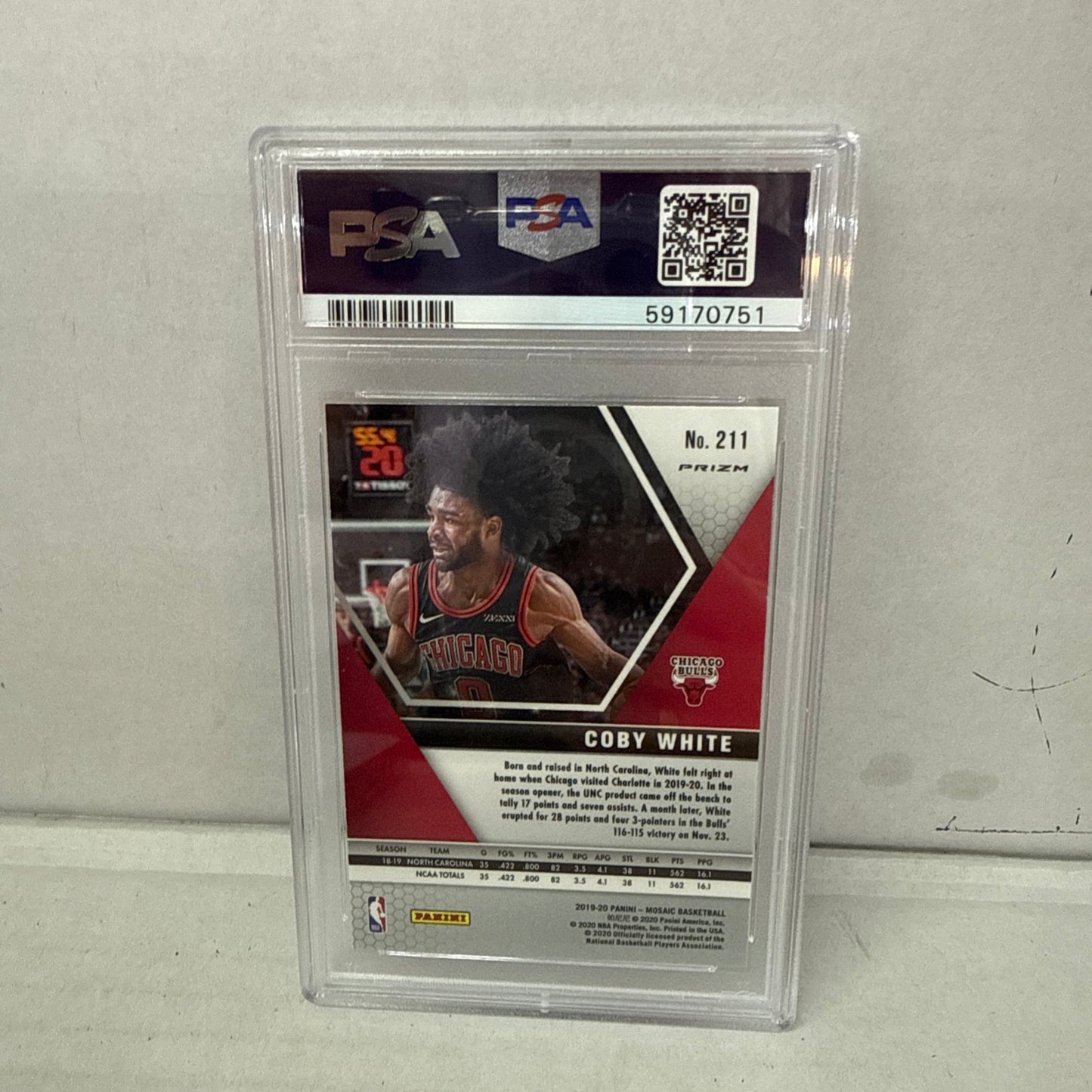 2019-20 Panini Mosaic - Rookies Coby White #211 Reactive Orange Prizm (RC)