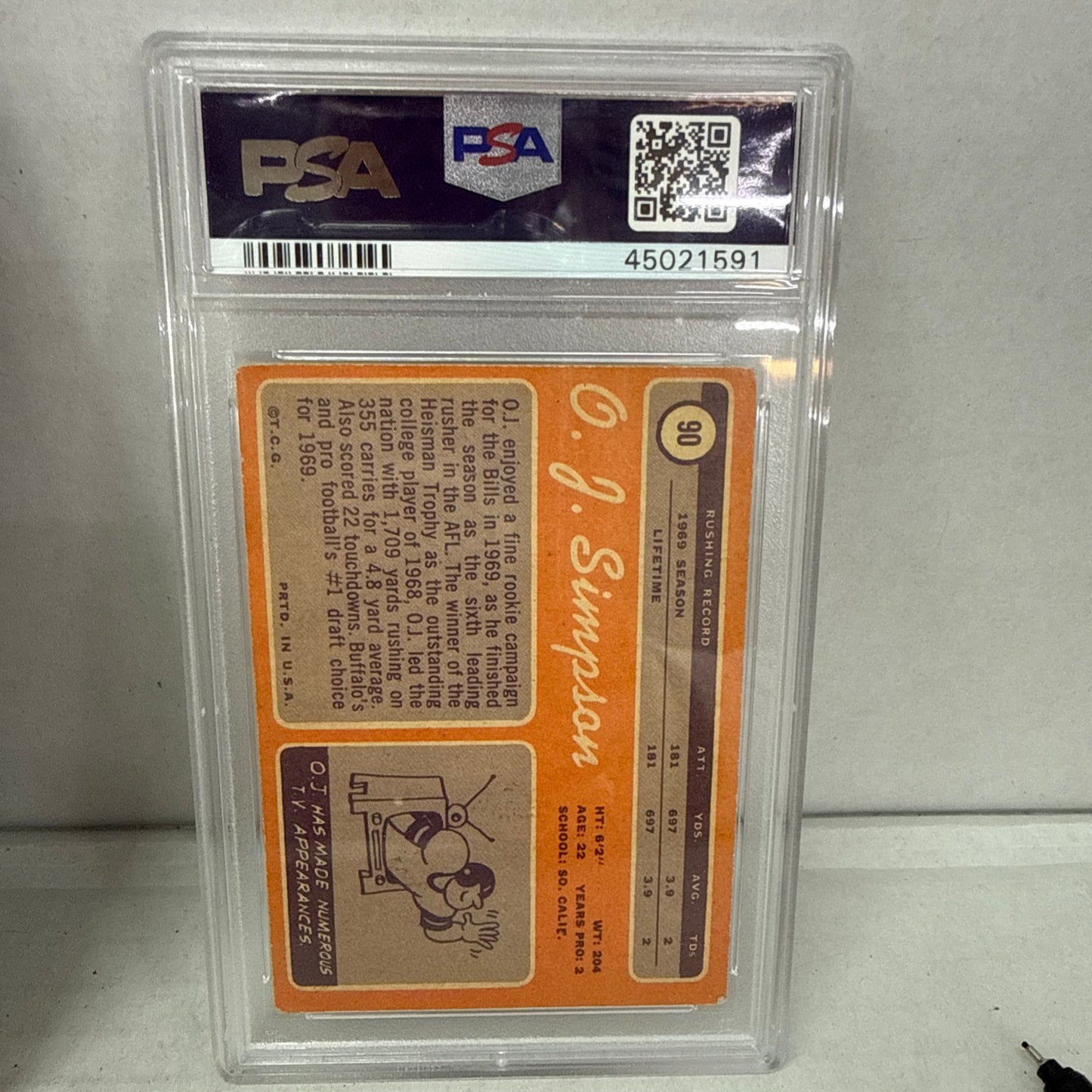 1970 Topps - O.J. Simpson #90 PSA 4