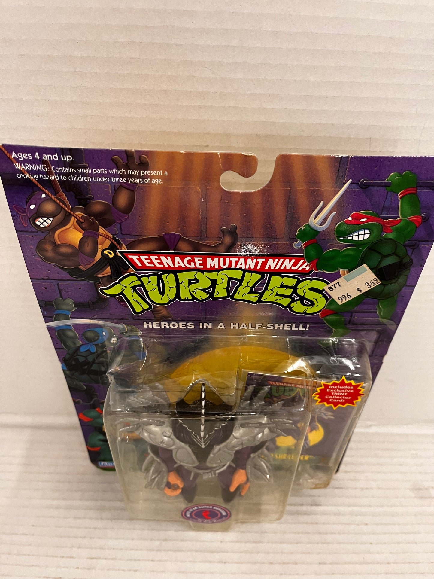 TMNT Ninja Turtles MOVIE STAR SUPER SHREDDER 1992 Playmates with Collector Card