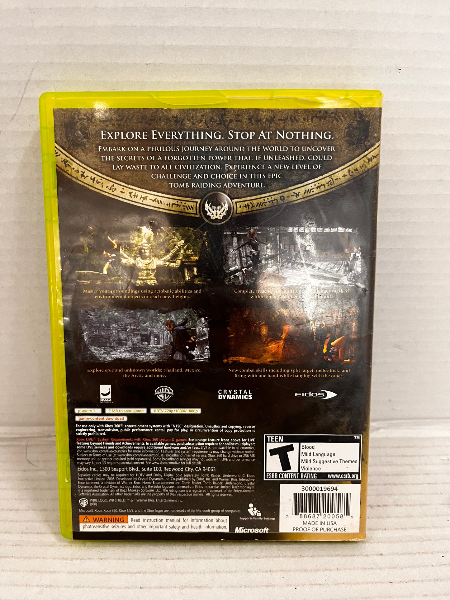Tomb Raider Underworld Xbox 360 Complete CIB - (See Pics) With Manual