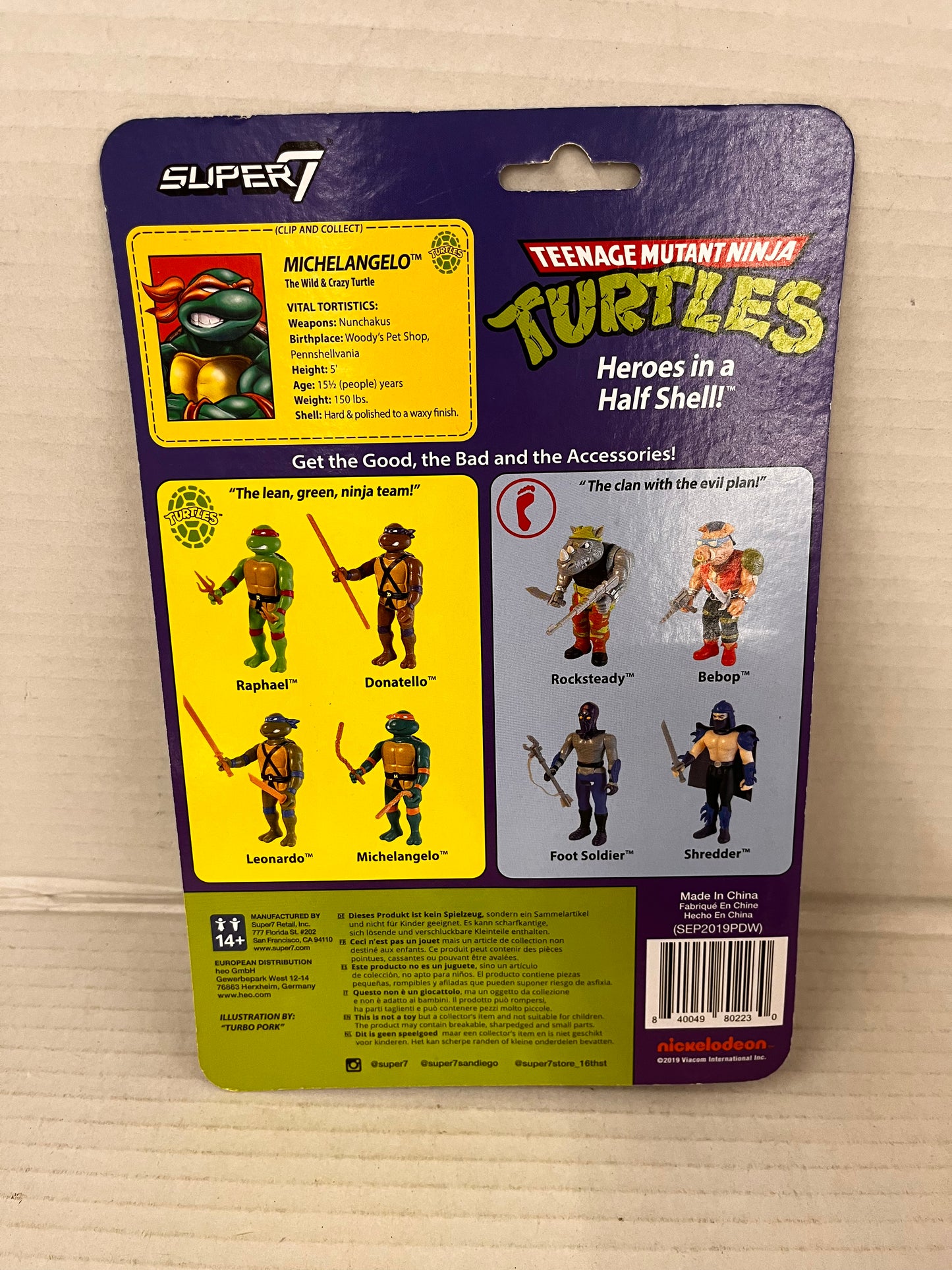 Super7 Michelangelo Reaction Teenage Mutant Ninja Turtles Action Figure TMNT