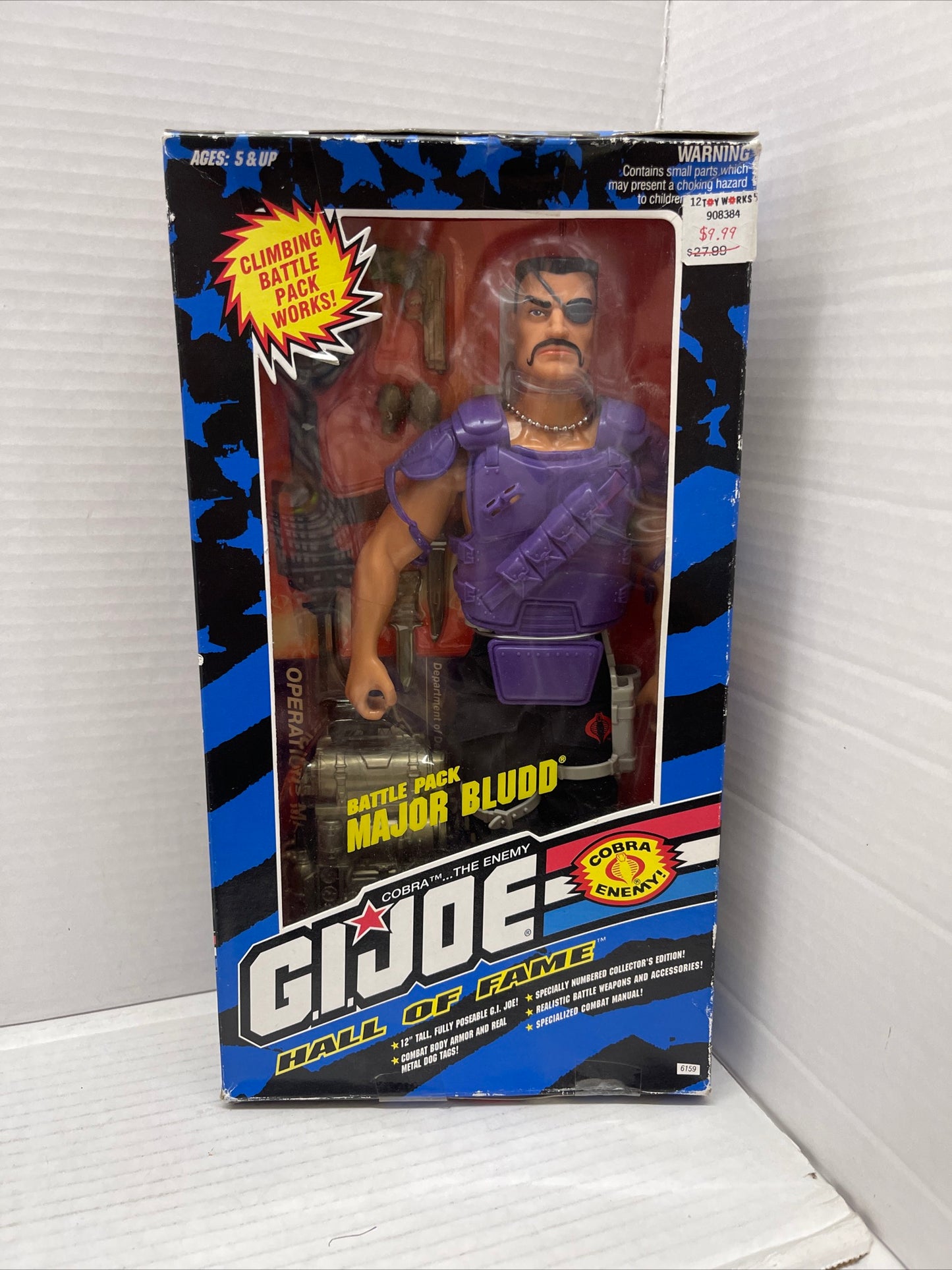 G.I.Joe 1993 Major Bludd Cobra Enemy 12" Action Figure Hall Of Fame - New Sealed