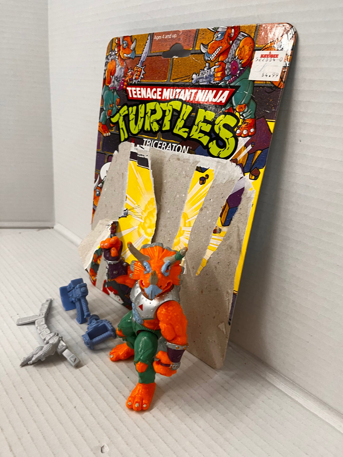 TMNT Triceraton Figure Complete 1990 Teenage Mutant Ninja Turtles Loose W Card