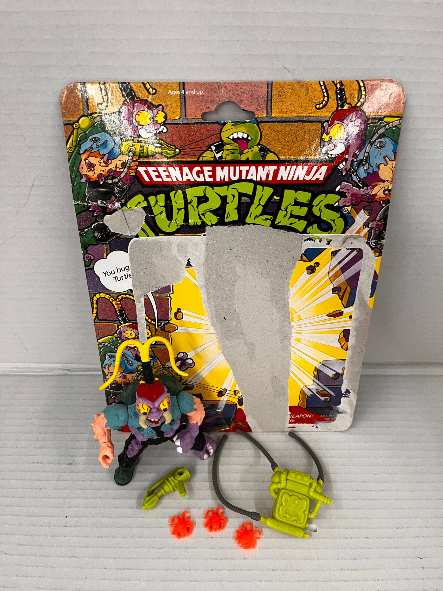 Playmates TMNT Scumbug Complete 1990 Figure w/ Board