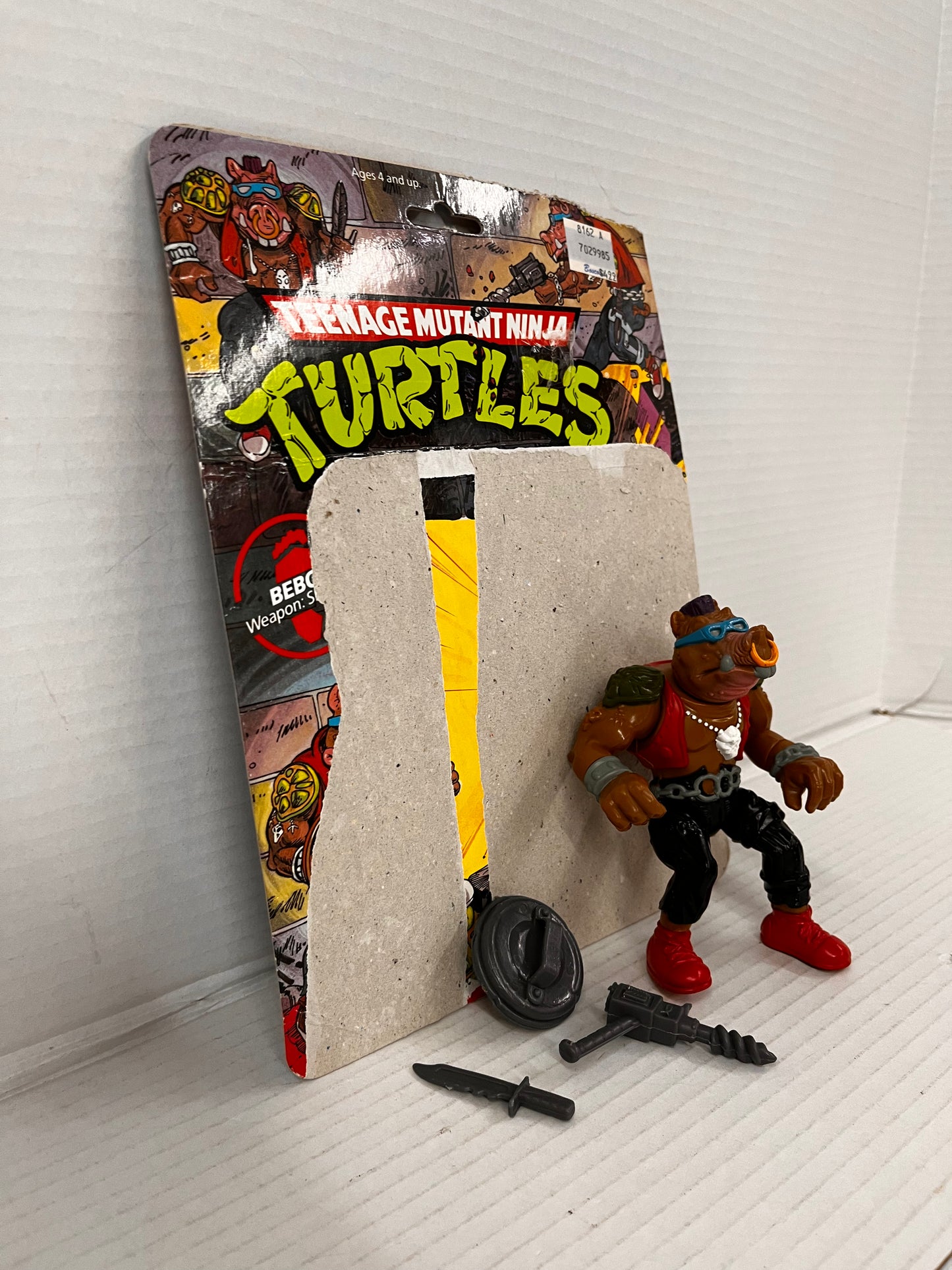 TMNT Bebop Vintage Figure 100% Complete Ninja Mutant Ninja Turtles Loose W Card