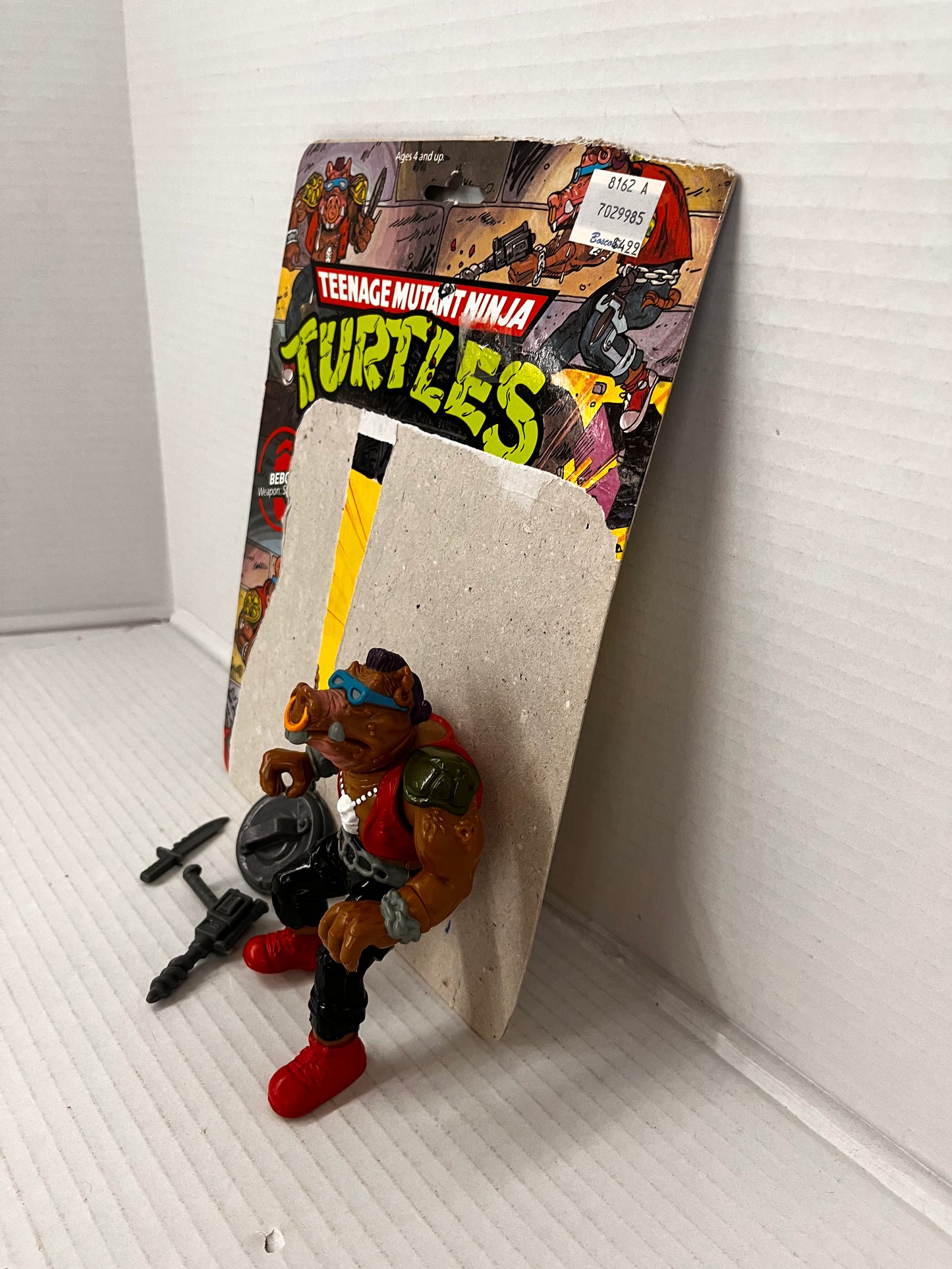 TMNT Bebop Vintage Figure 100% Complete Ninja Mutant Ninja Turtles Loose W Card