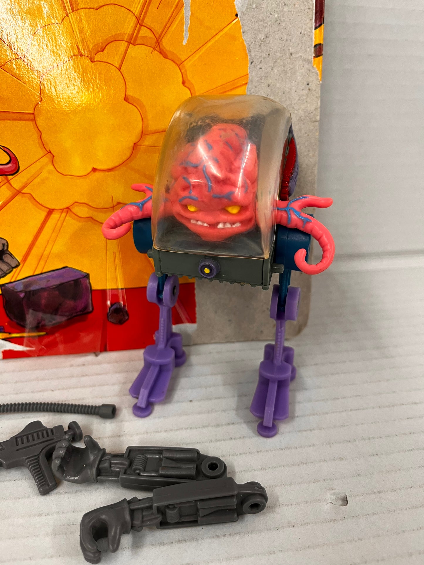Krang 100% Complete Teenage Mutant Ninja Turtles TMNT Playmates 1989 Loose WCard