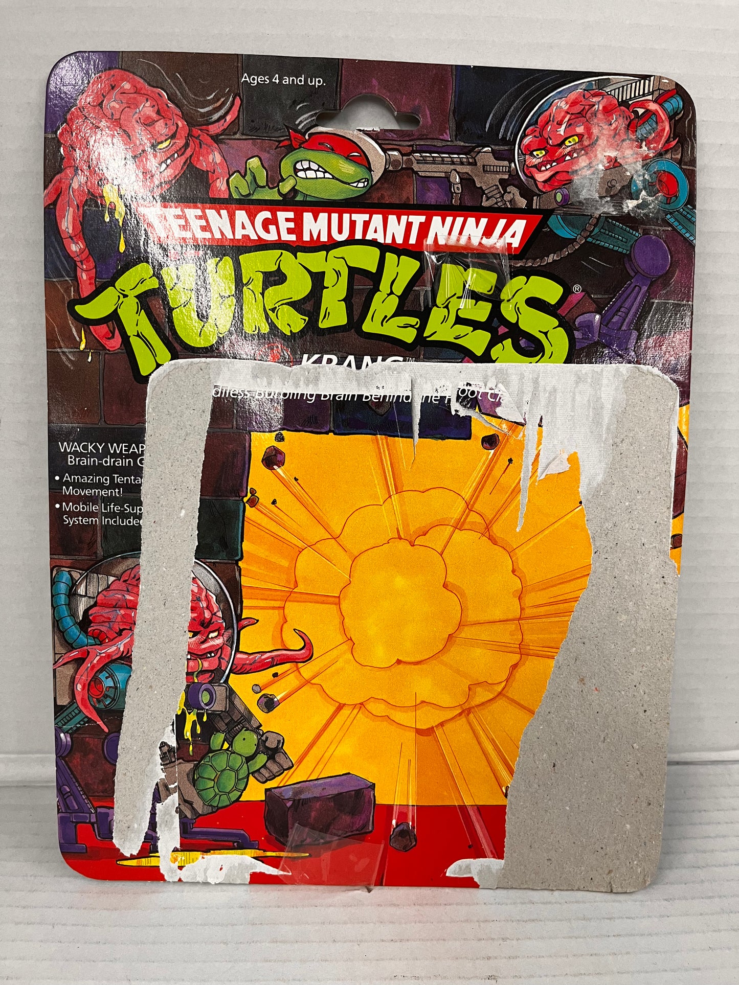 Krang 100% Complete Teenage Mutant Ninja Turtles TMNT Playmates 1989 Loose WCard