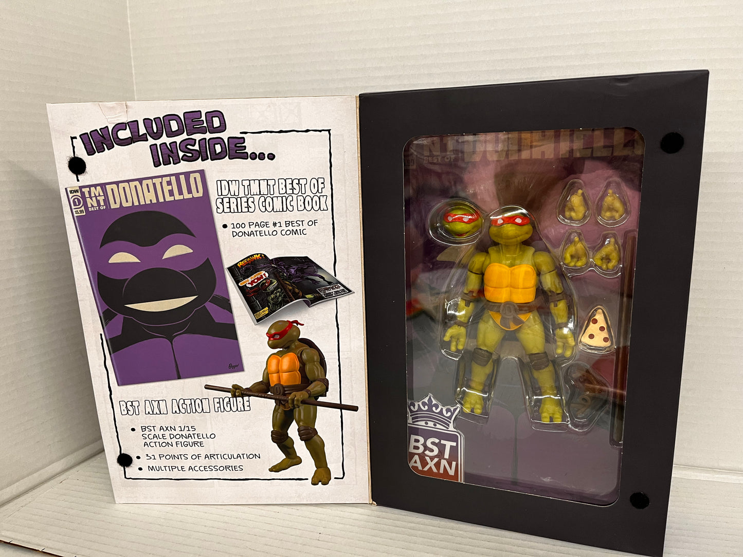 BST AXN TMNT IDW DONATELLO 5" ACTION FIGURE WITH COMIC BOOK NINJA TURTLES