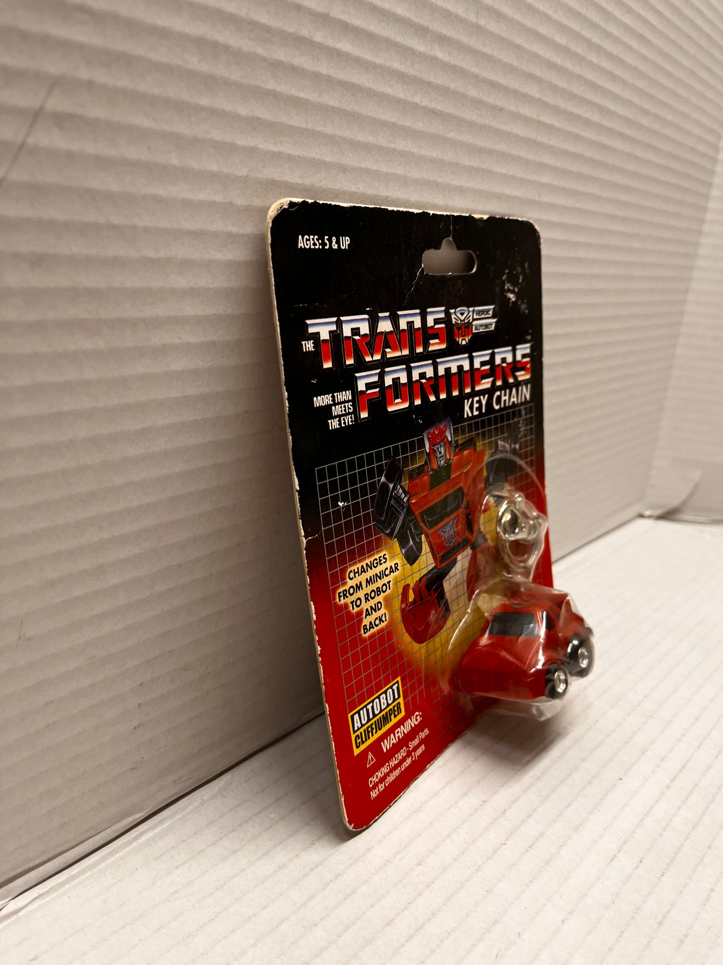 2001 Transformers Autobot Cliffjumper Key Chain With Clip & Save Tech Specs, New