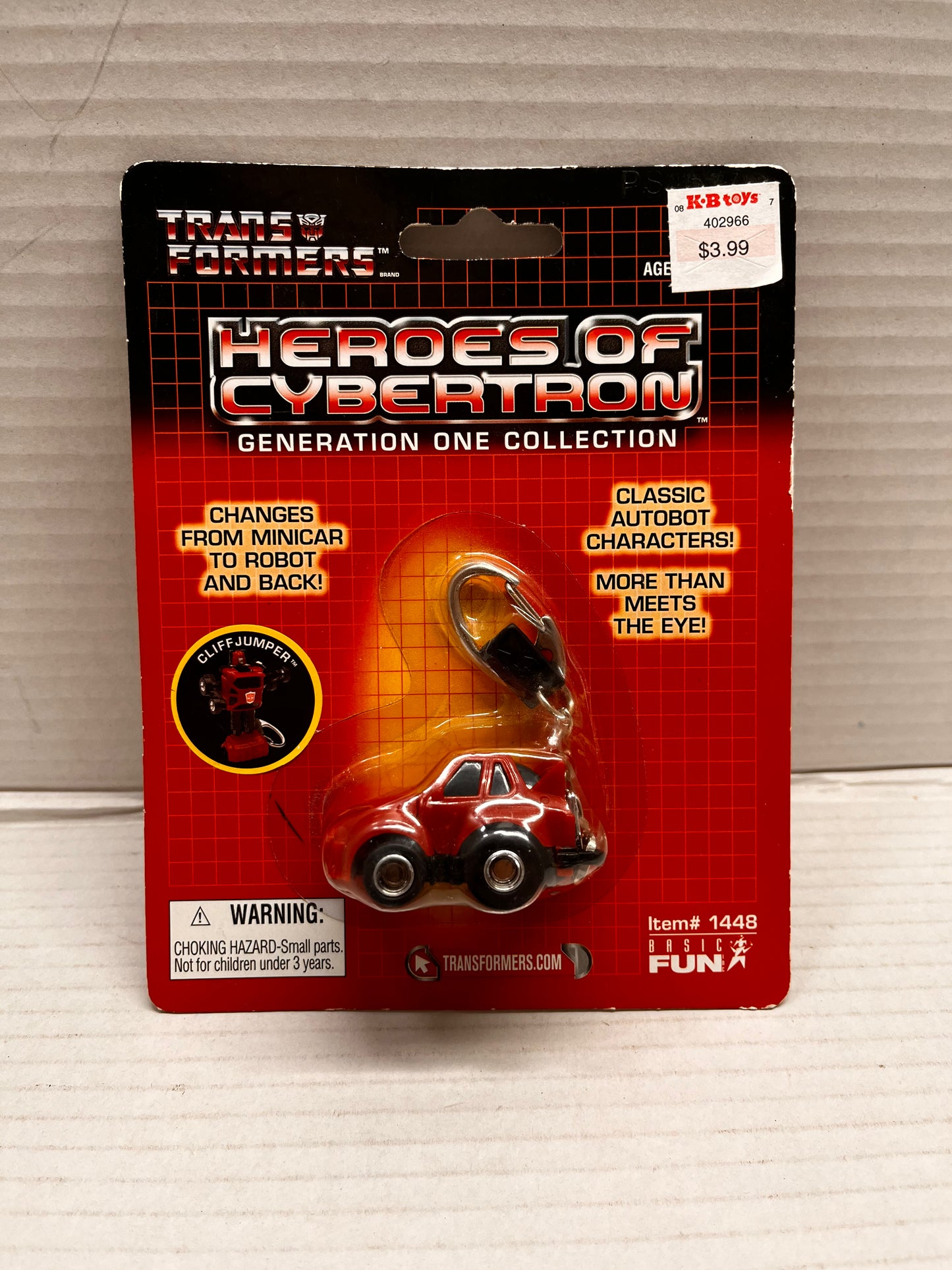 NEW/SEALED Transformers Heroes of Cybertron G1 Cliffjumper Key Chain 2006