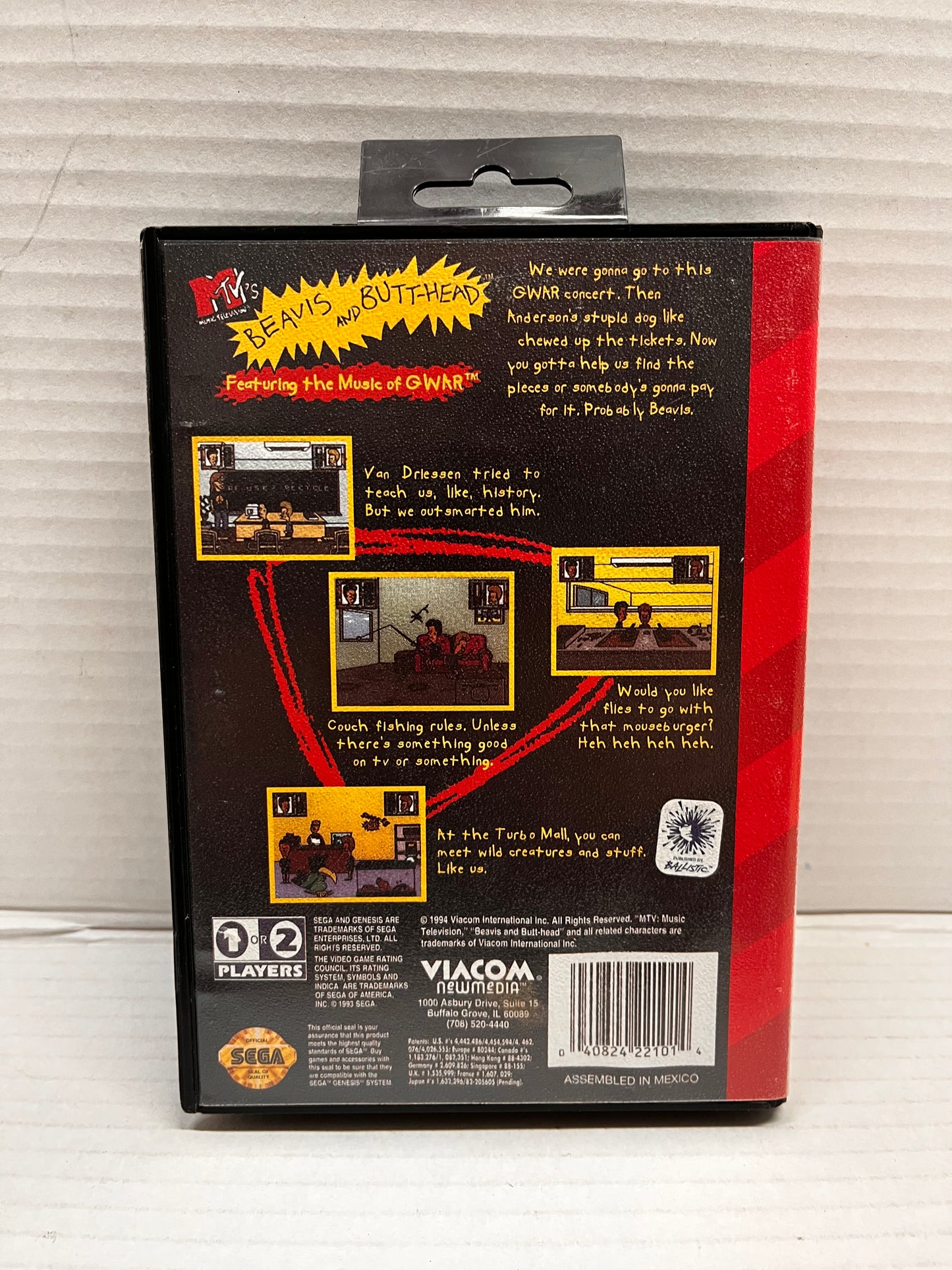 MTV's Beavis and Butt-Head (Sega Genesis, 1994) CIB