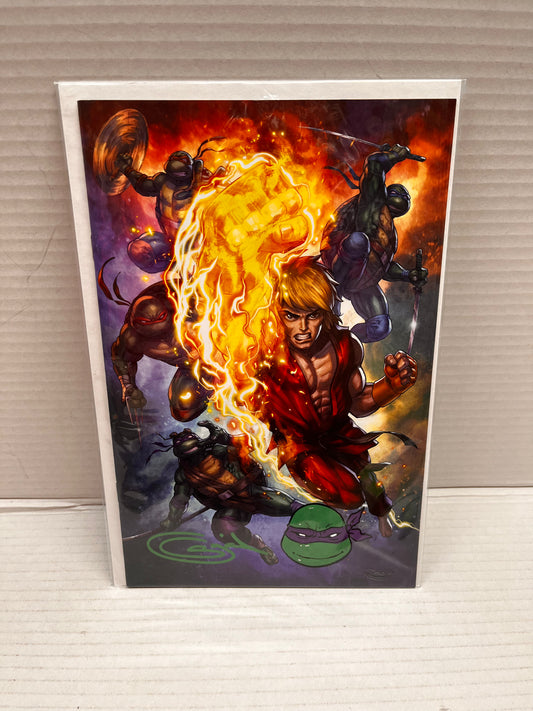 TMNT vs Street Fighter #1 Sajad Shah Exclusive SIGNED W/ ART - DONATELLO W/ COA