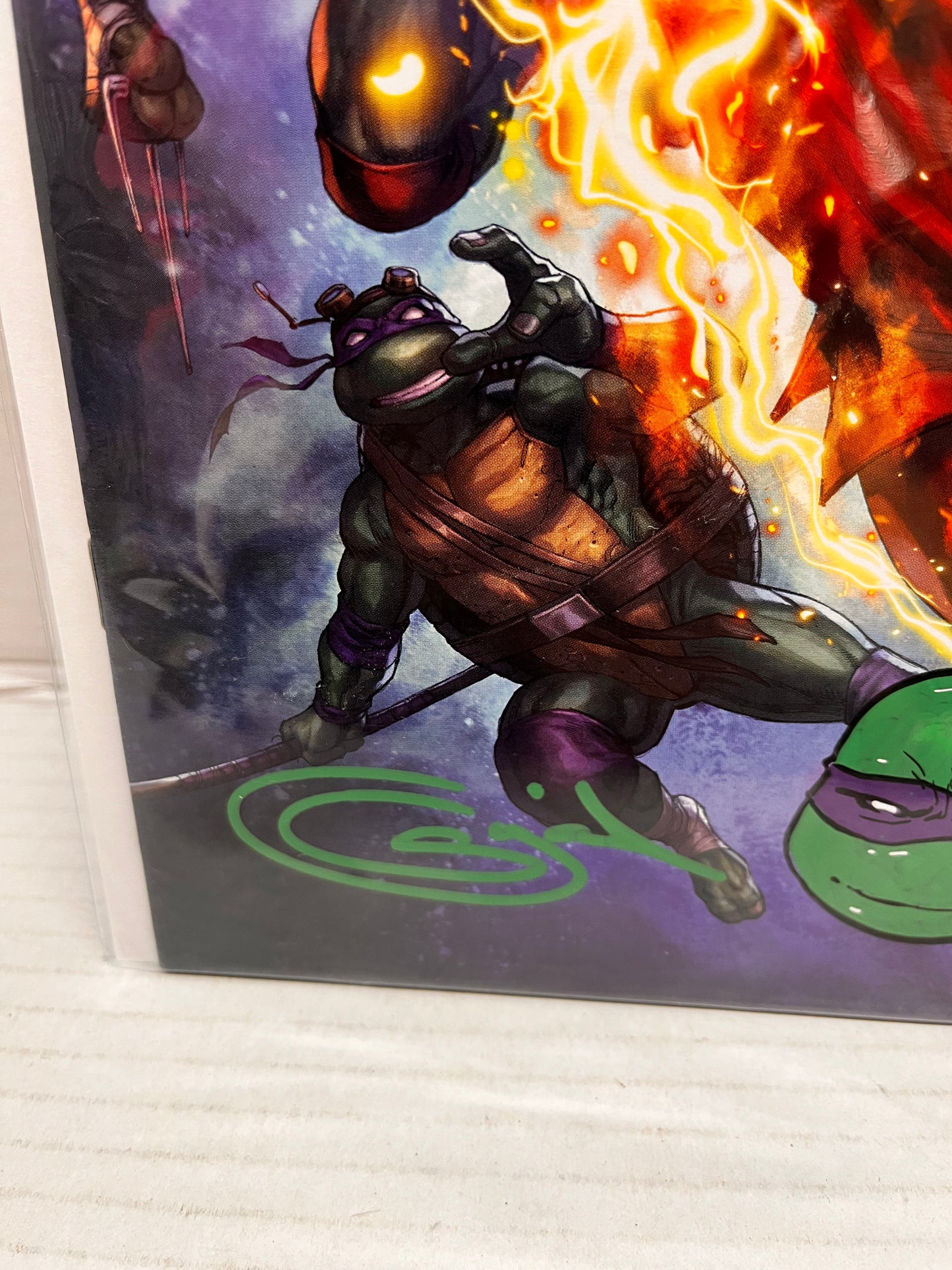 TMNT vs Street Fighter #1 Sajad Shah Exclusive SIGNED W/ ART - DONATELLO W/ COA