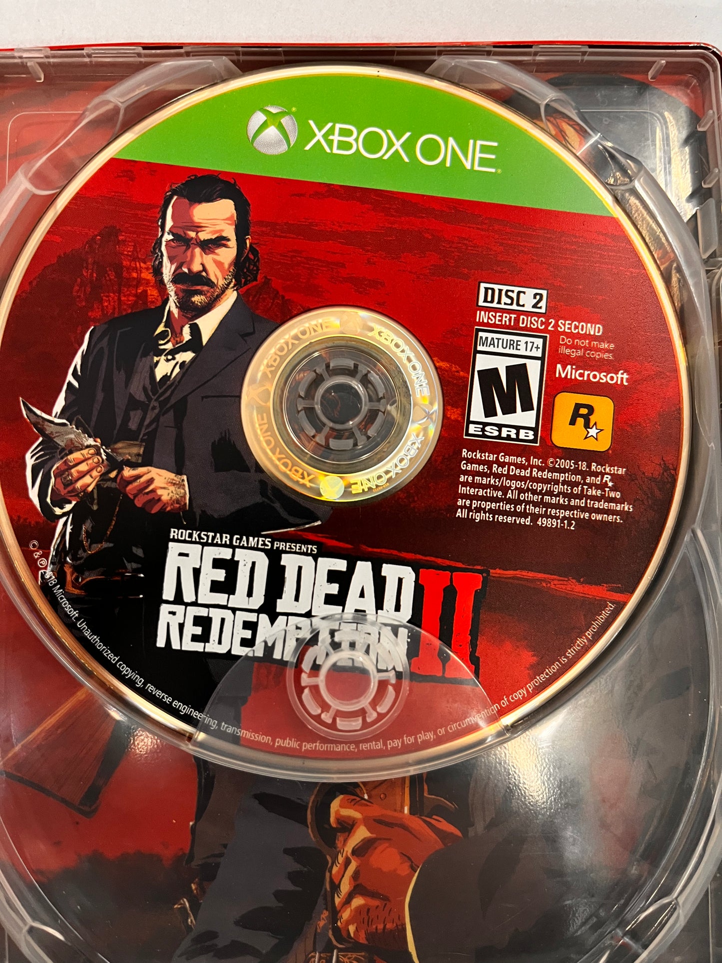 Red Dead Redemption 2 Xbox One Steel Book Edition Disc 2 Only
