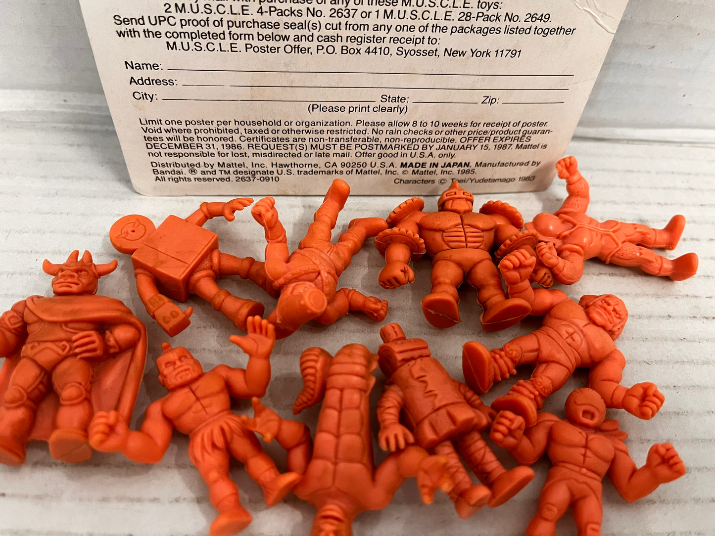 Mattel M.U.S.C.L.E. Men 10 Figures Flesh Muscle 1985 Wrestling