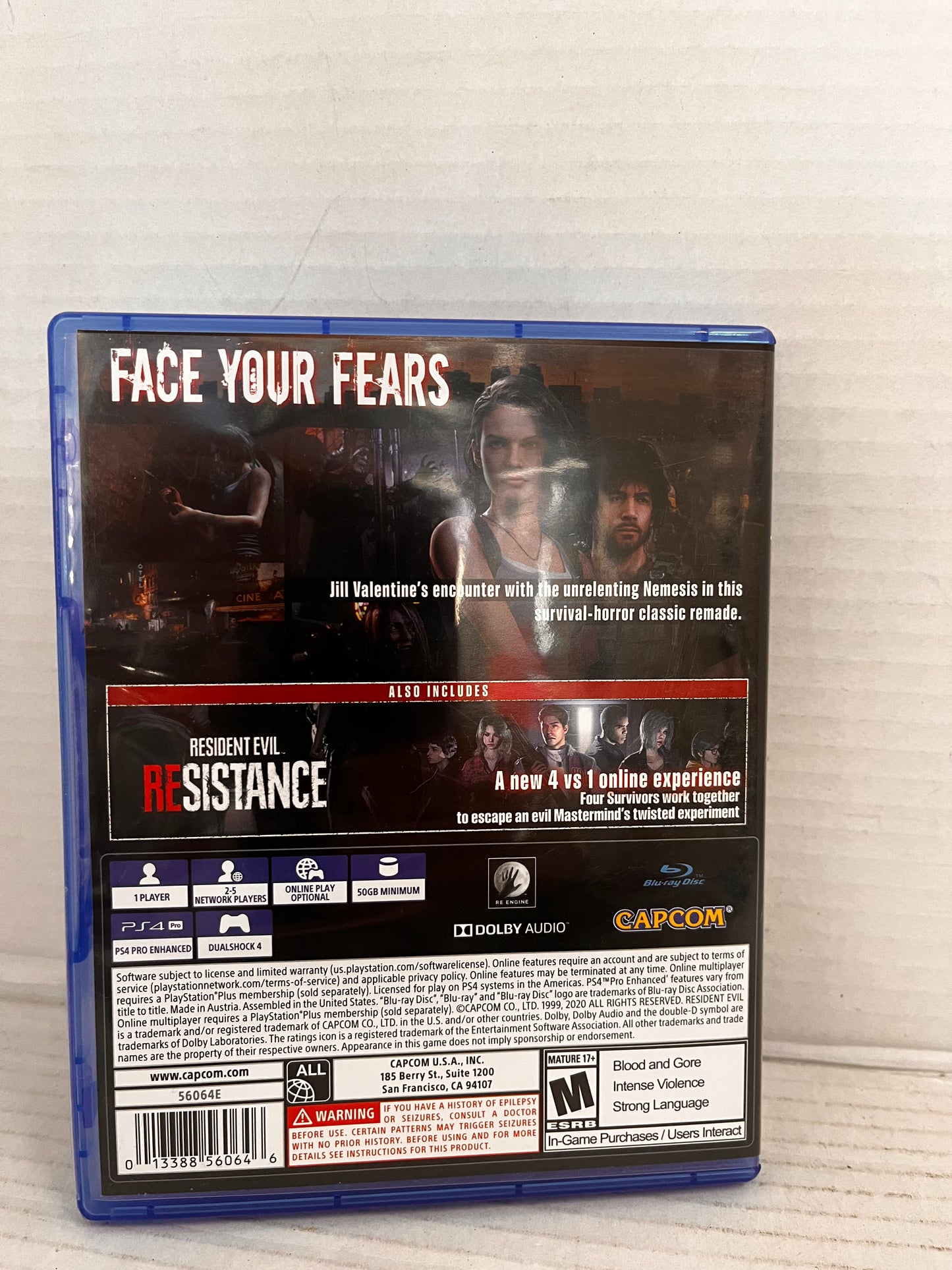 Resident Evil 3 (Sony PlayStation 4, 2020) Video Game Disc and Case