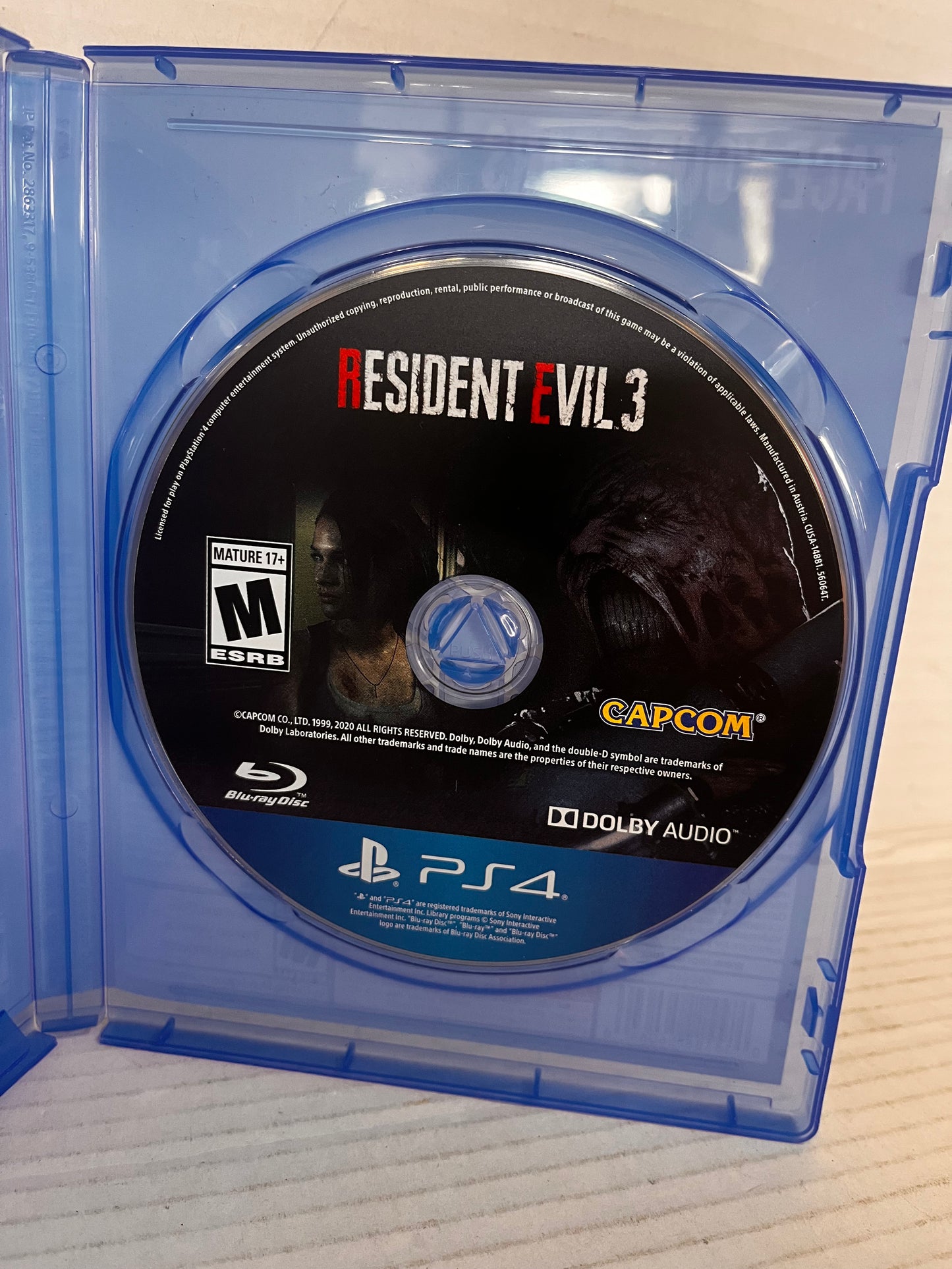 Resident Evil 3 (Sony PlayStation 4, 2020) Video Game Disc and Case