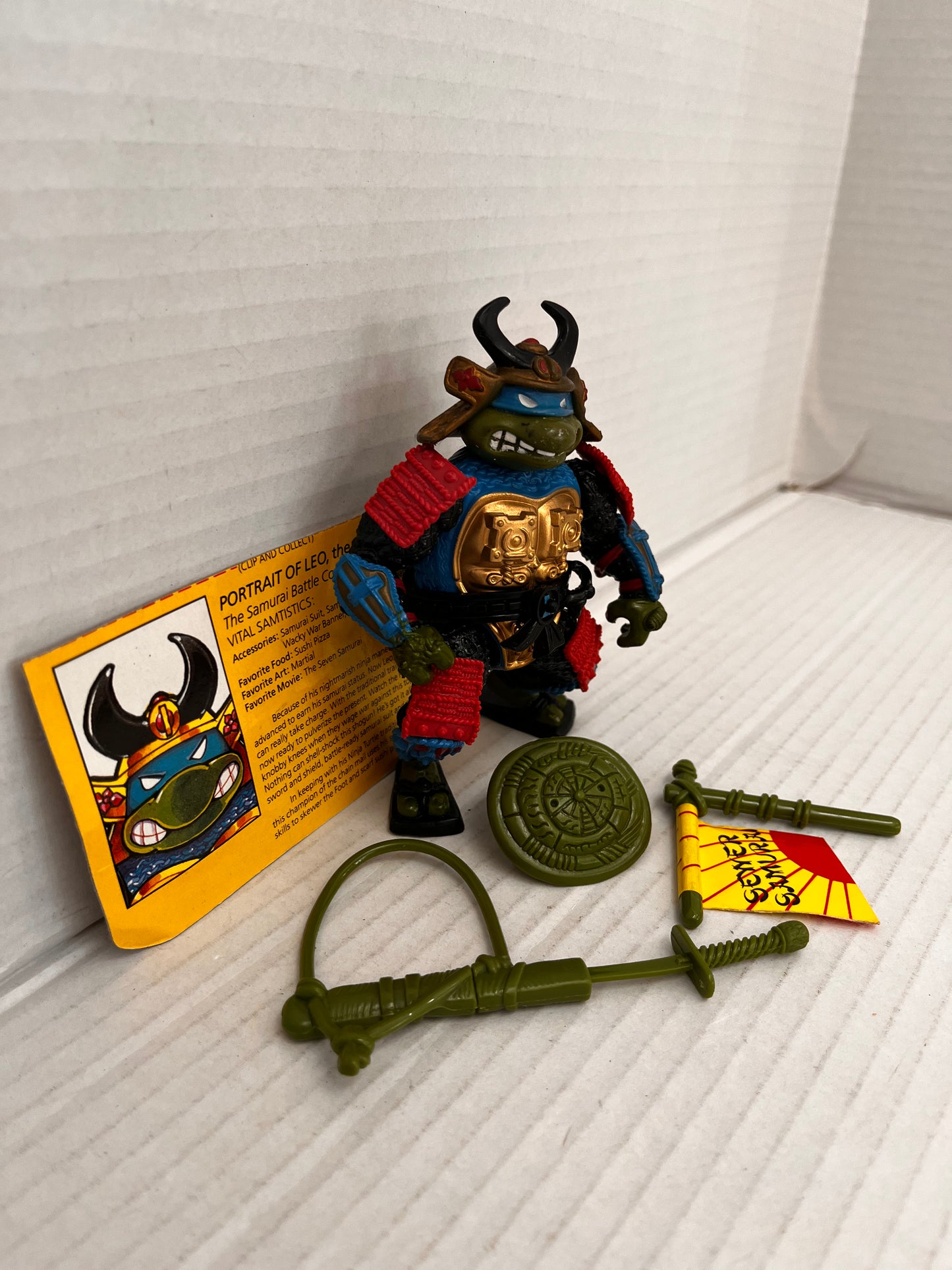 Sewer Samurai Leo Complete - Vintage 1990 TMNT With Card