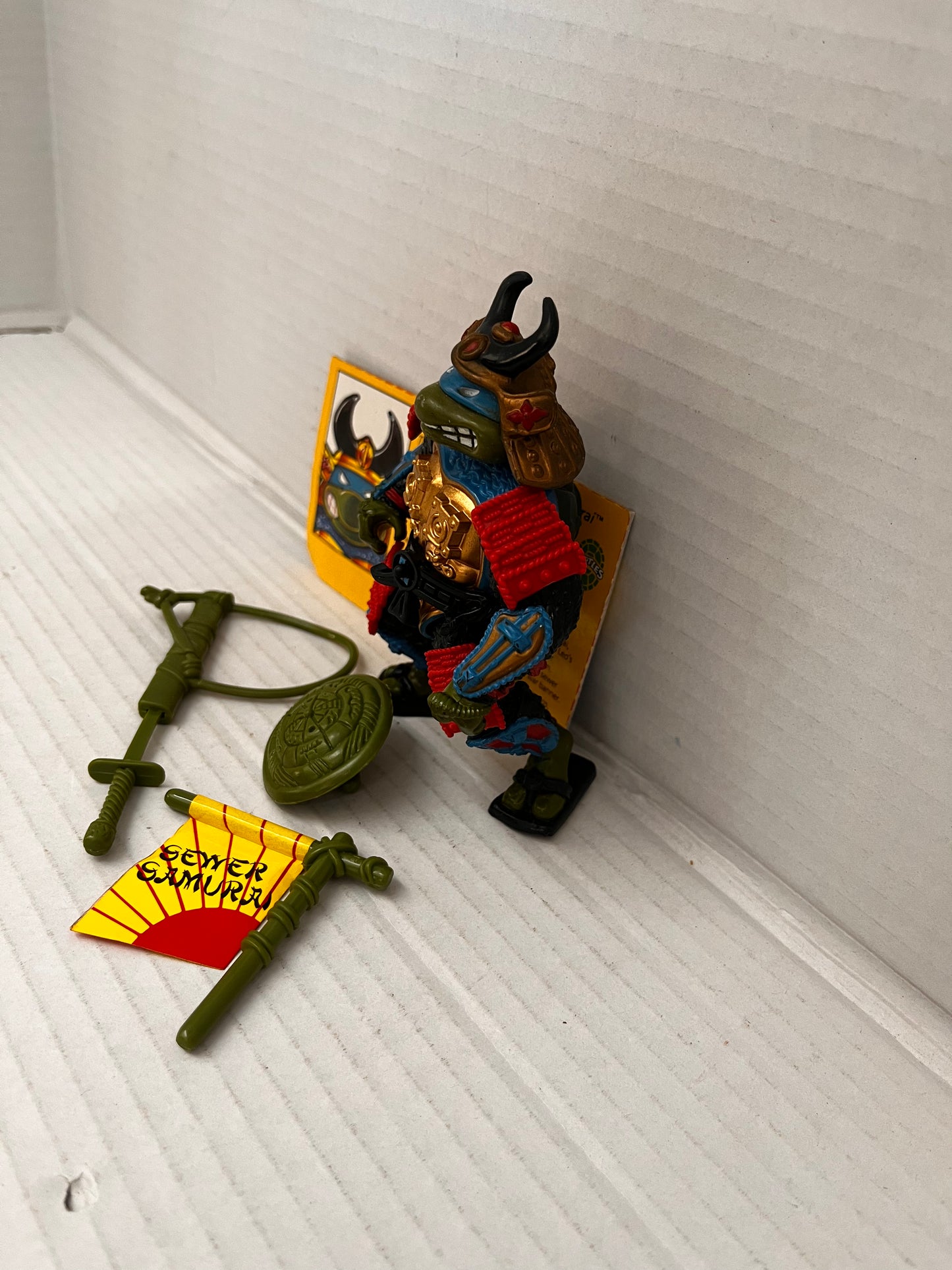 Sewer Samurai Leo Complete - Vintage 1990 TMNT With Card