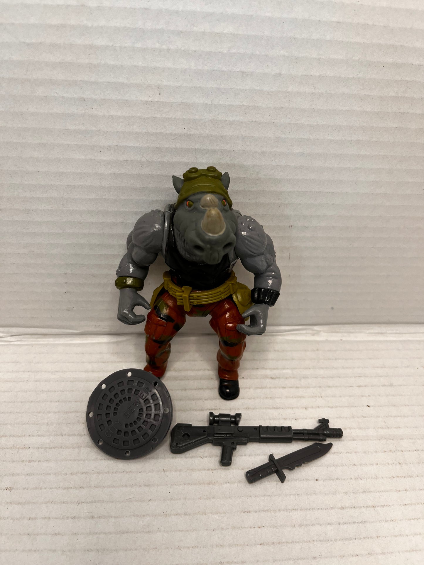 1988 Soft-Head Rocksteady TMNT Teenage Mutant Ninja Turtles 100% COMPLETE