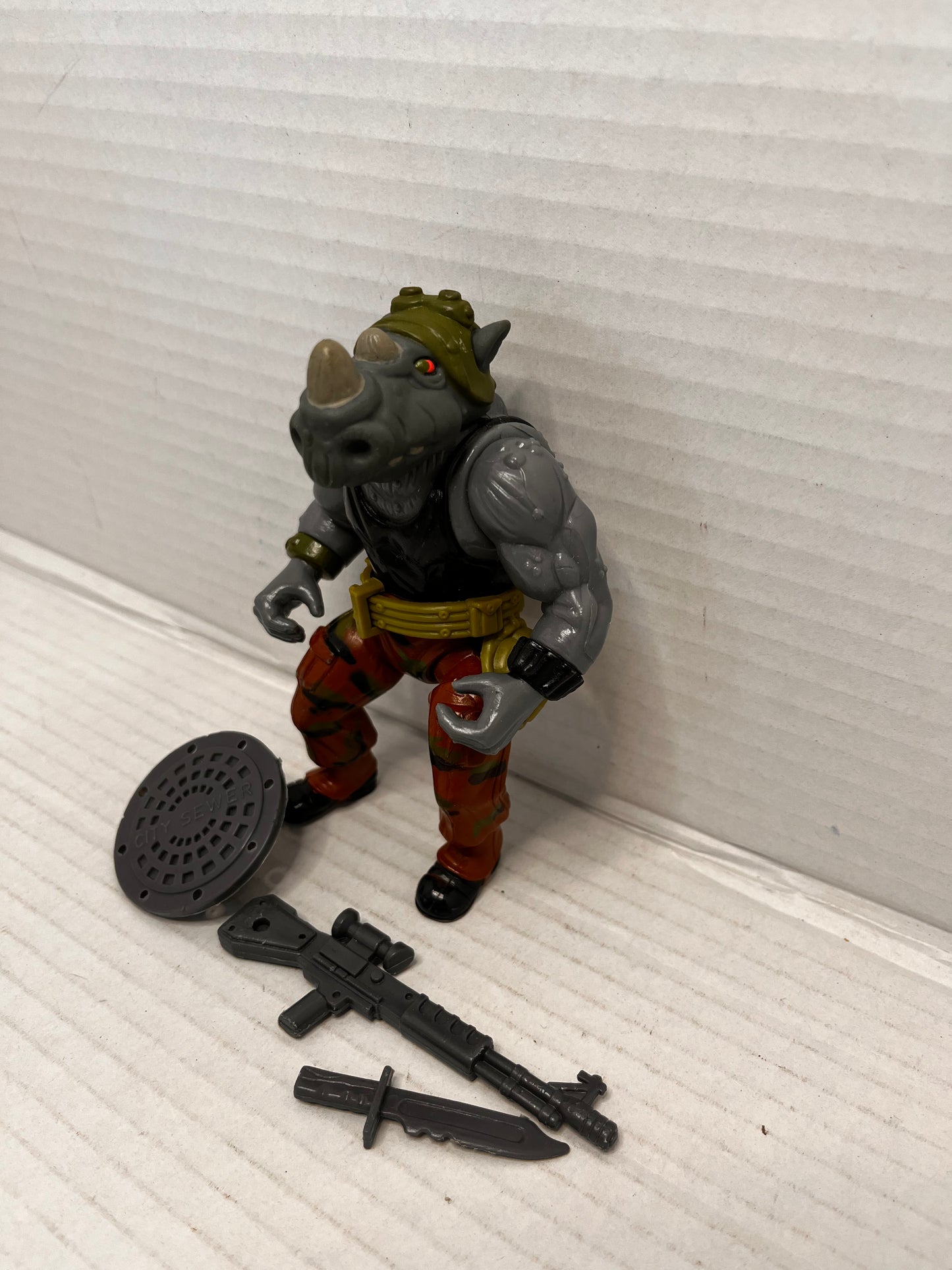 1988 Soft-Head Rocksteady TMNT Teenage Mutant Ninja Turtles 100% COMPLETE