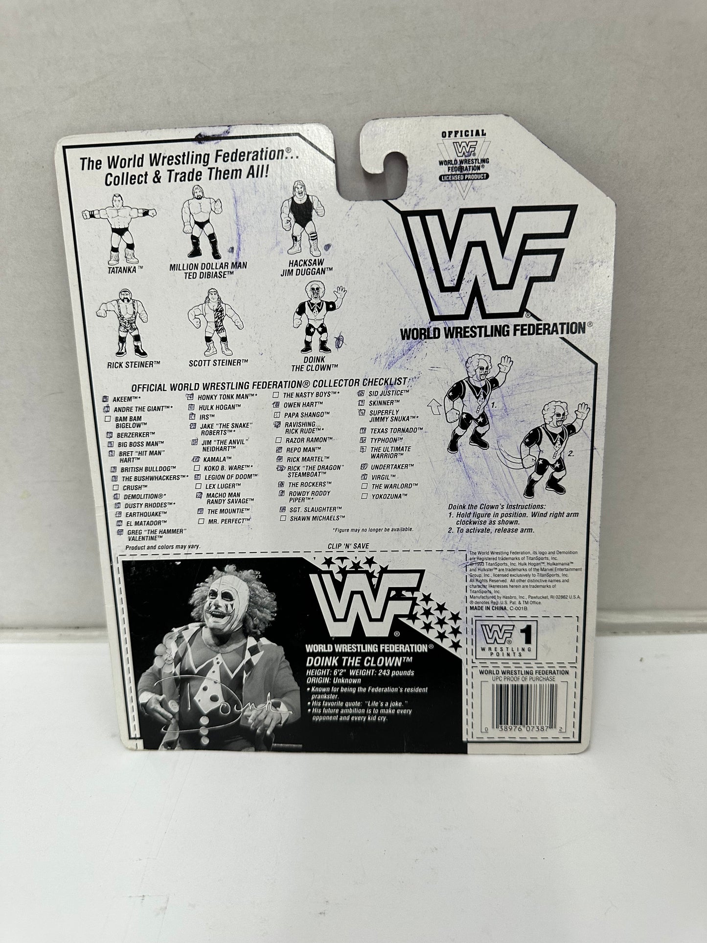 Lot 4 Hasbro WWF Wrestling Cards Back ONLY