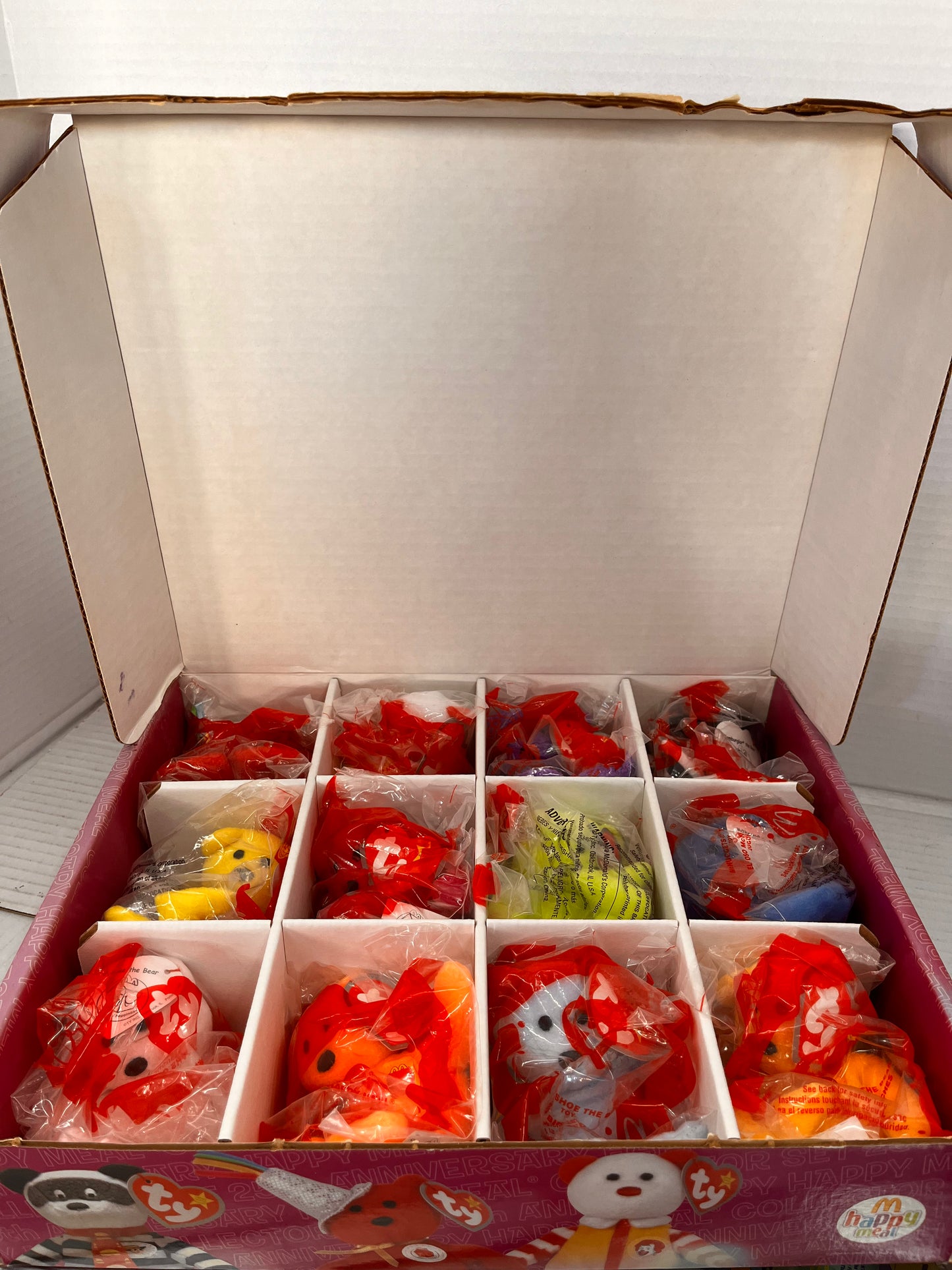 McDonalds 25th Anniversary Happy Meal Collectors Set TY Beanie Babies Set Box