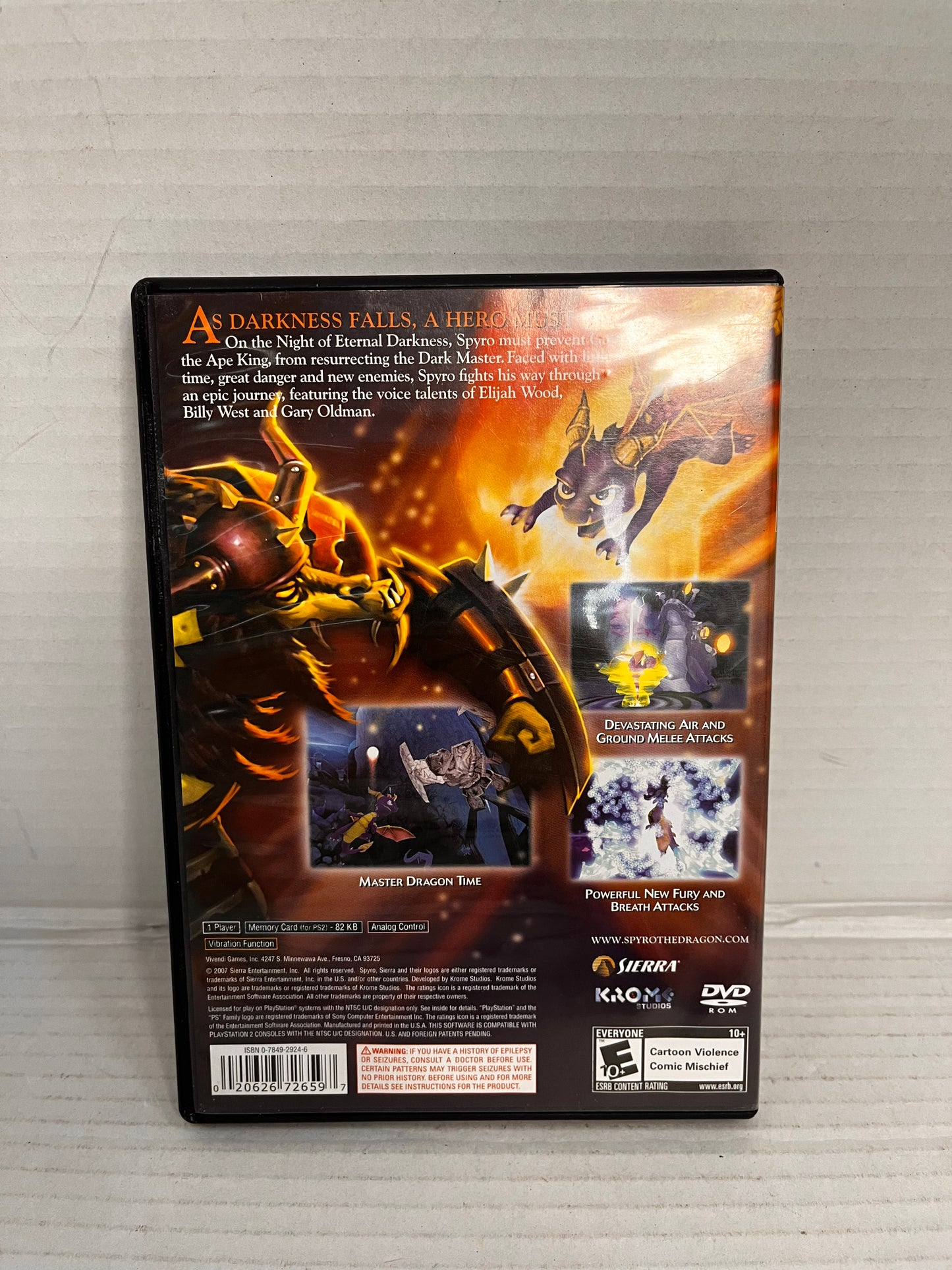 Sony Playstation 2 PS2 The Legend of Spyro The Eternal Night