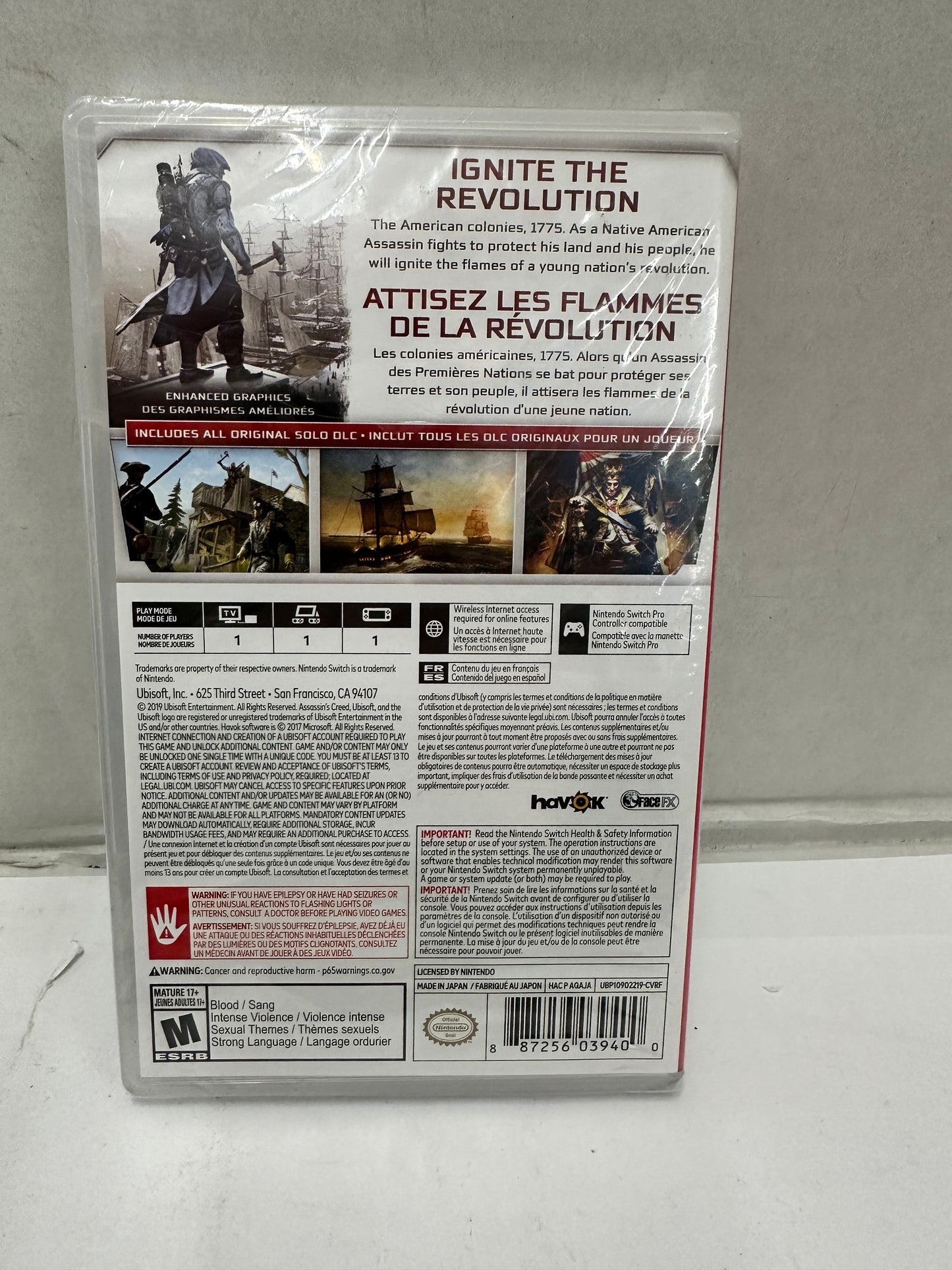 Assassin's Creed III Remastered (Nintendo Switch, 2019)