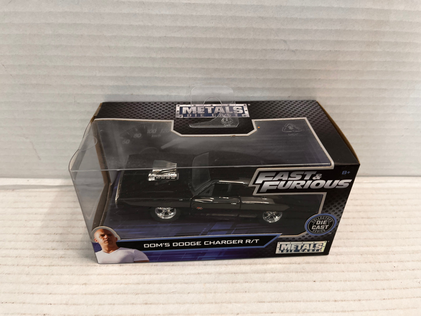 JADA METALS DIE CAST DOM'S DODGE CHARGER R/T BLACK Fast & Furious 1:32 New Blue Pkg