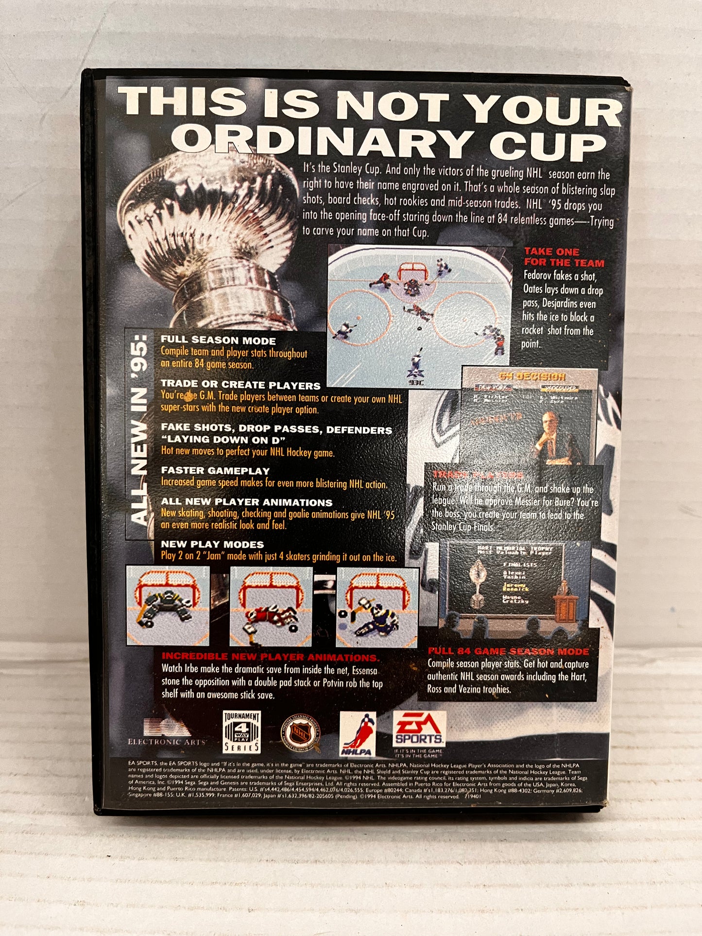 NHL 95 (Sega Genesis, 1994) w/ instructions& inserts poster included