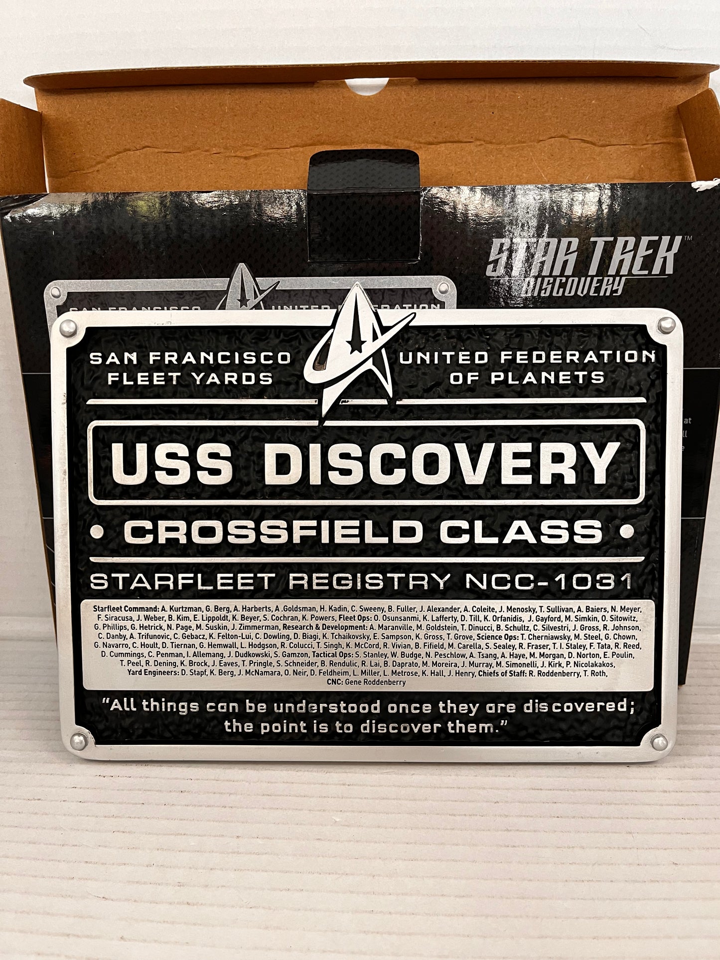Star Trek USS Discovery NCC- 1031 Dedication Plaque Hero Collector