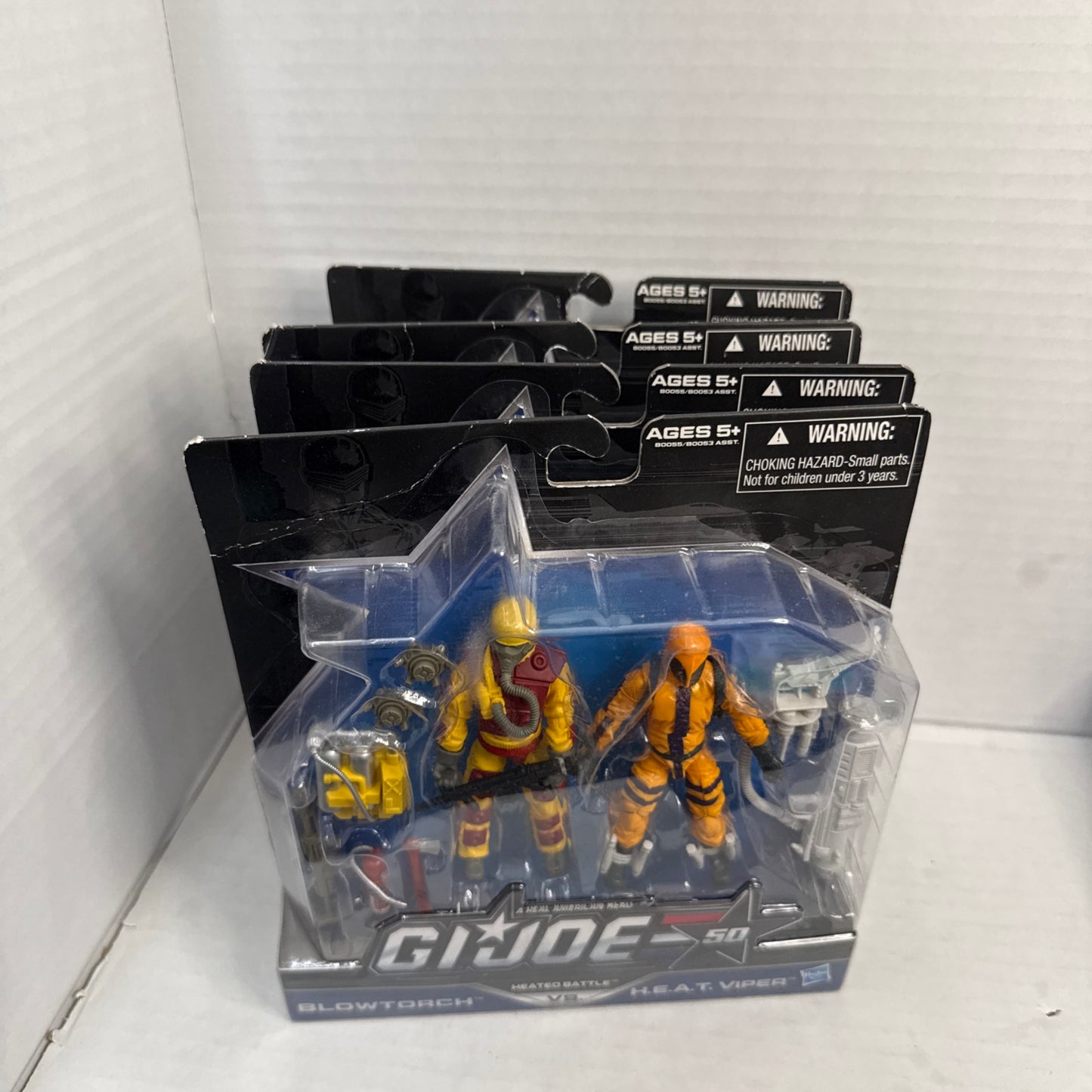 2014 GI Joe 50th HEATED BATTLE, Blowtorch Vs Cobra H.E.A.T. Viper 3.75” Figures