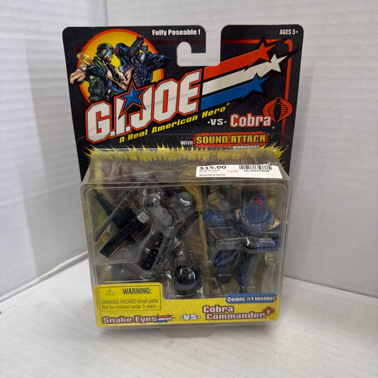 G.I. Joe vs Cobra Snake Eyes (GREY) vs Cobra Commander Figures! New Habro 2002