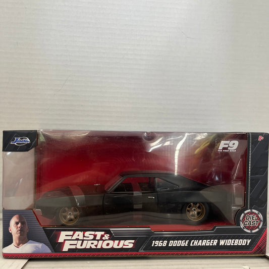 Jada Toys 1:24 Dodge Charger Widebody Fast & Furious Flat Black Car - 32614