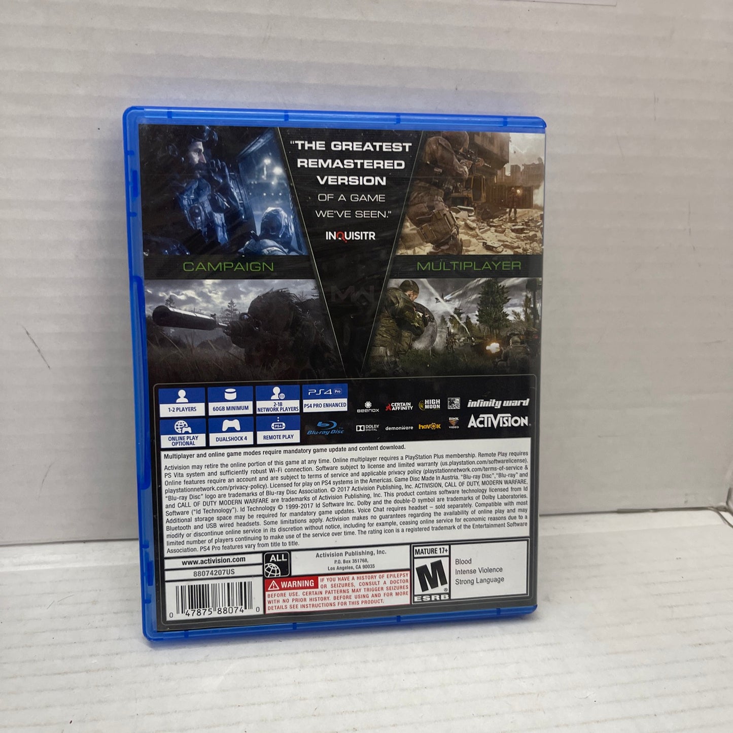 Call of Duty: Modern Warefare - Remastered - Sony PlayStation