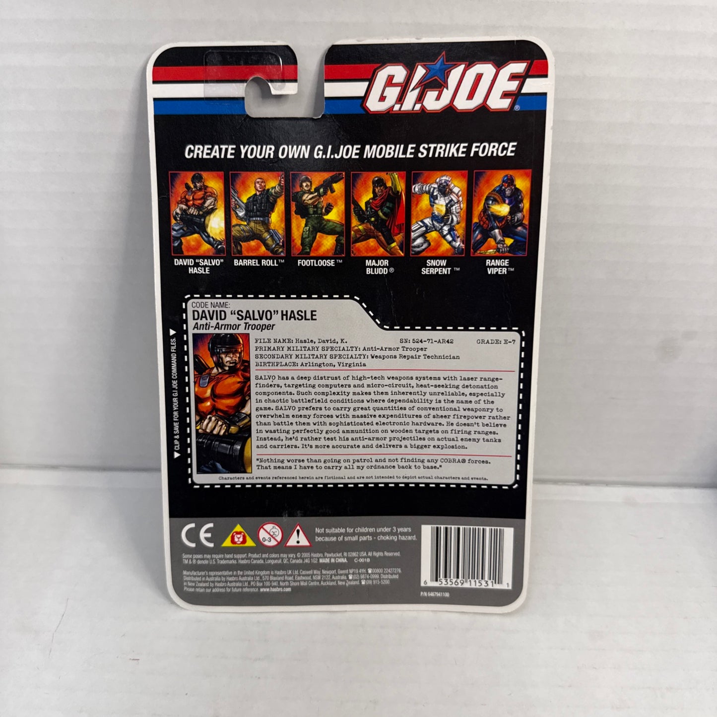 2005 GI JOE 3 3/4" Figure David "Salvo" Hasle