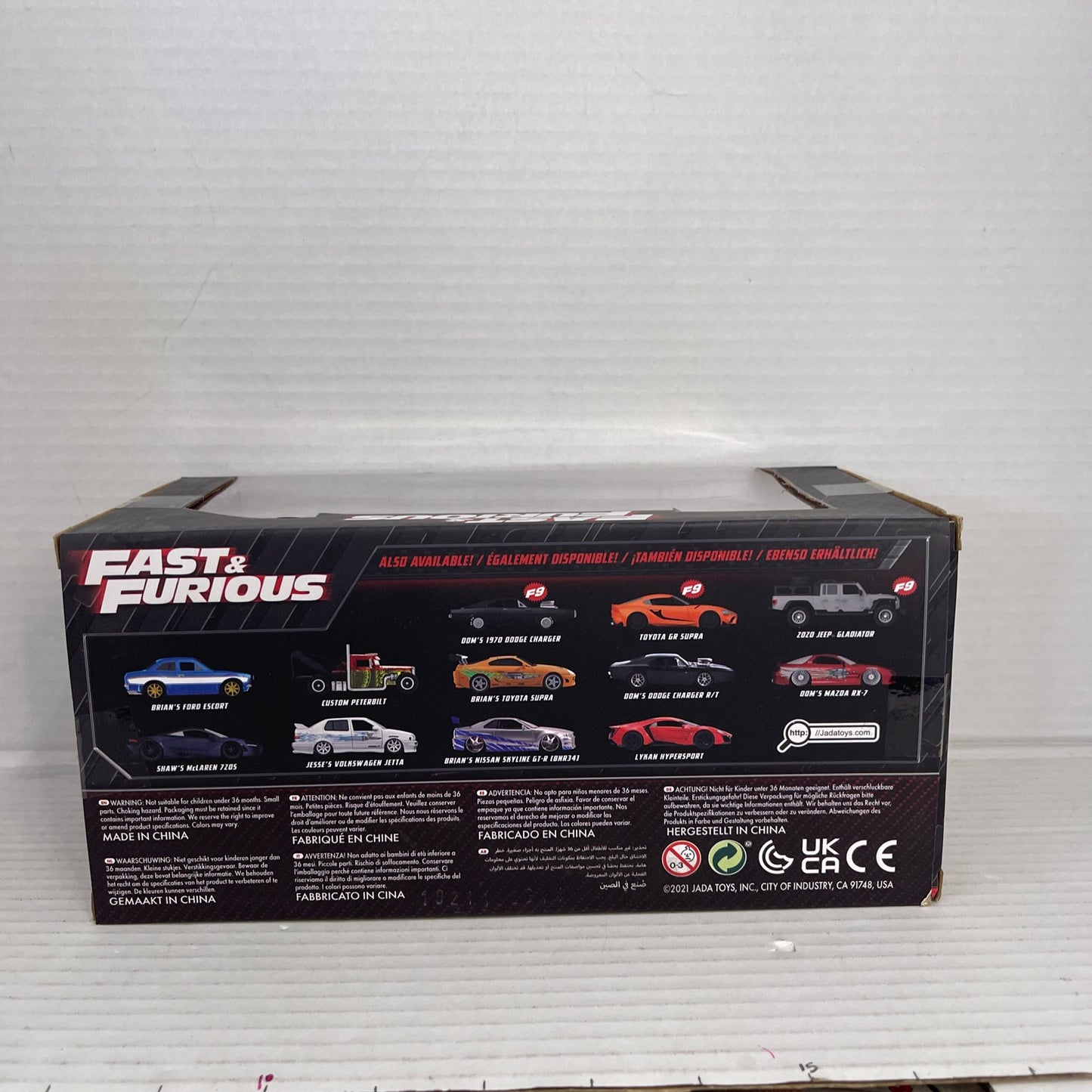 Jada 1/24 Scale Die Cast Fast & Furious Brian's Blue Nissan GT-R (R35) Ben Sopra