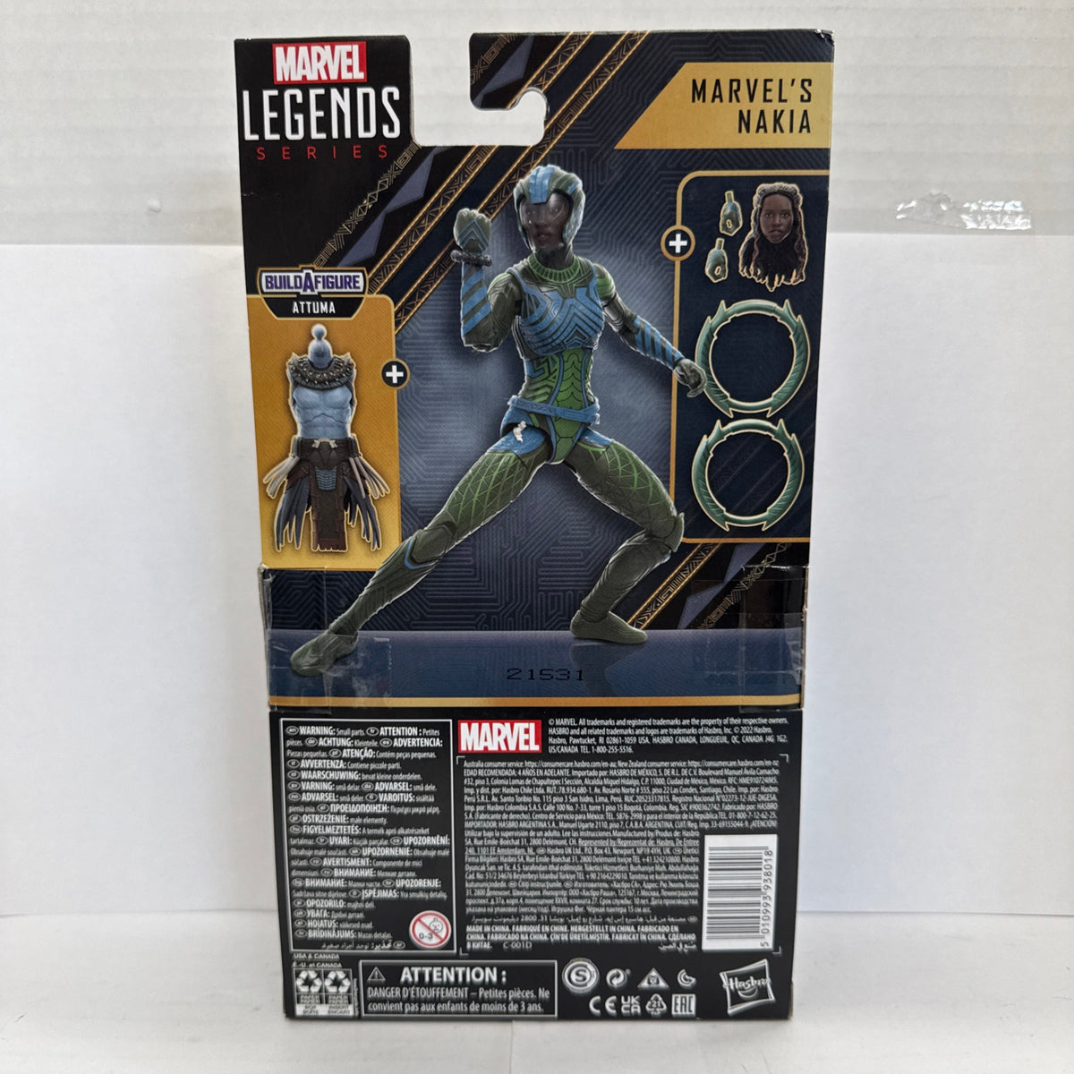 NAKIA 6" FIGURE MARVEL LEGENDS BLACK PANTHER WAKANDA FOREVER, BAF ATTUMA