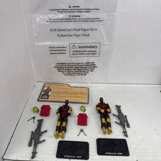 2018 GI Joe Con JoeCon Cobra Python Patrol Saw Viper Pack Con Exclusive ONLY 2