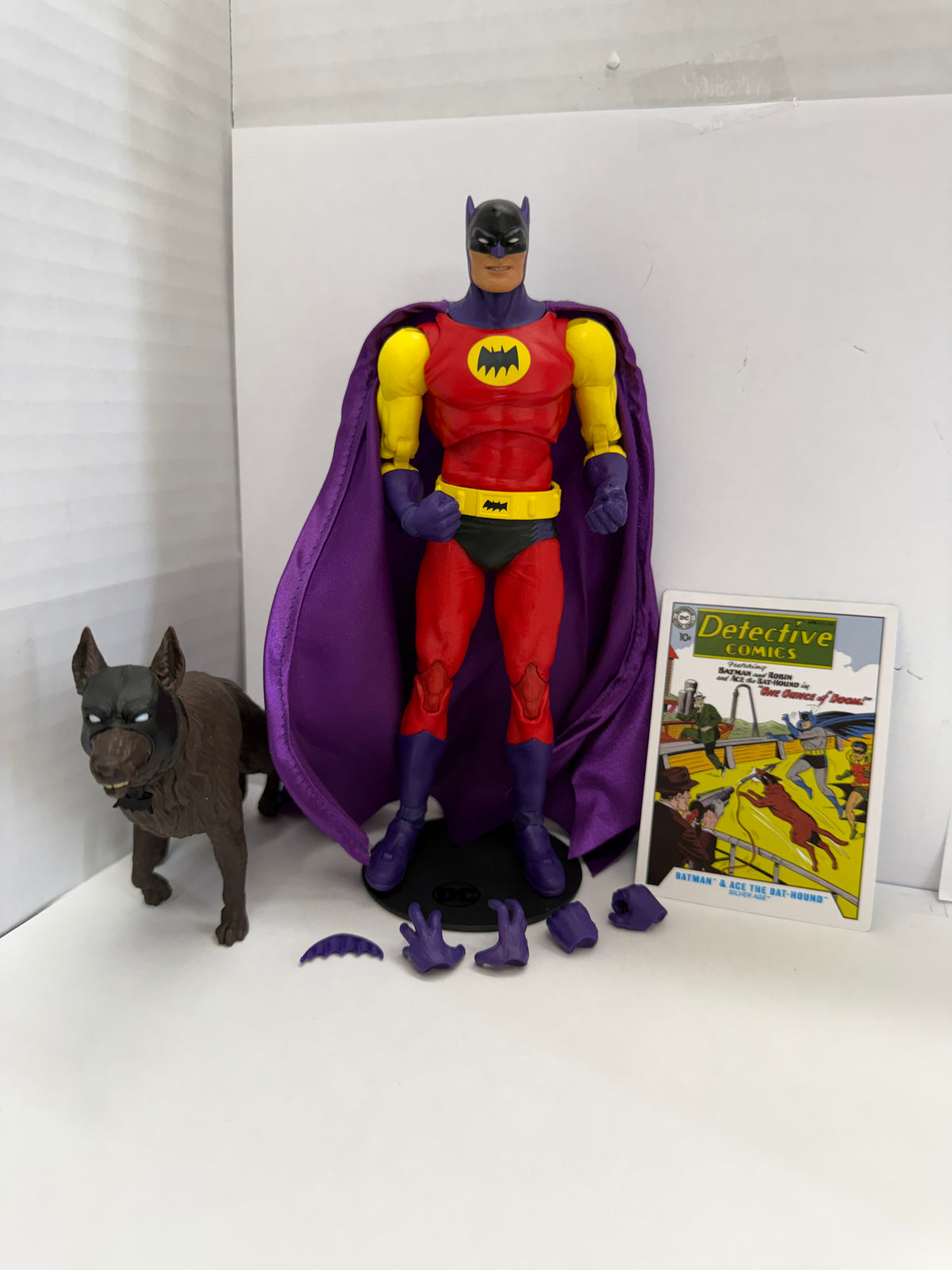 mcfarlane dc multiverse figure batman ace bat-hound platinum silver age