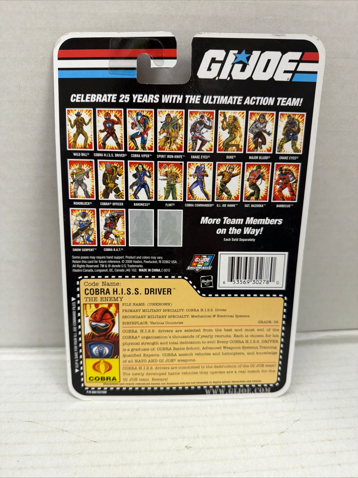 HASBRO 25th Anniversary 3.75" Figure NIP G.I. Joe - The Enemy Code name:Cobra