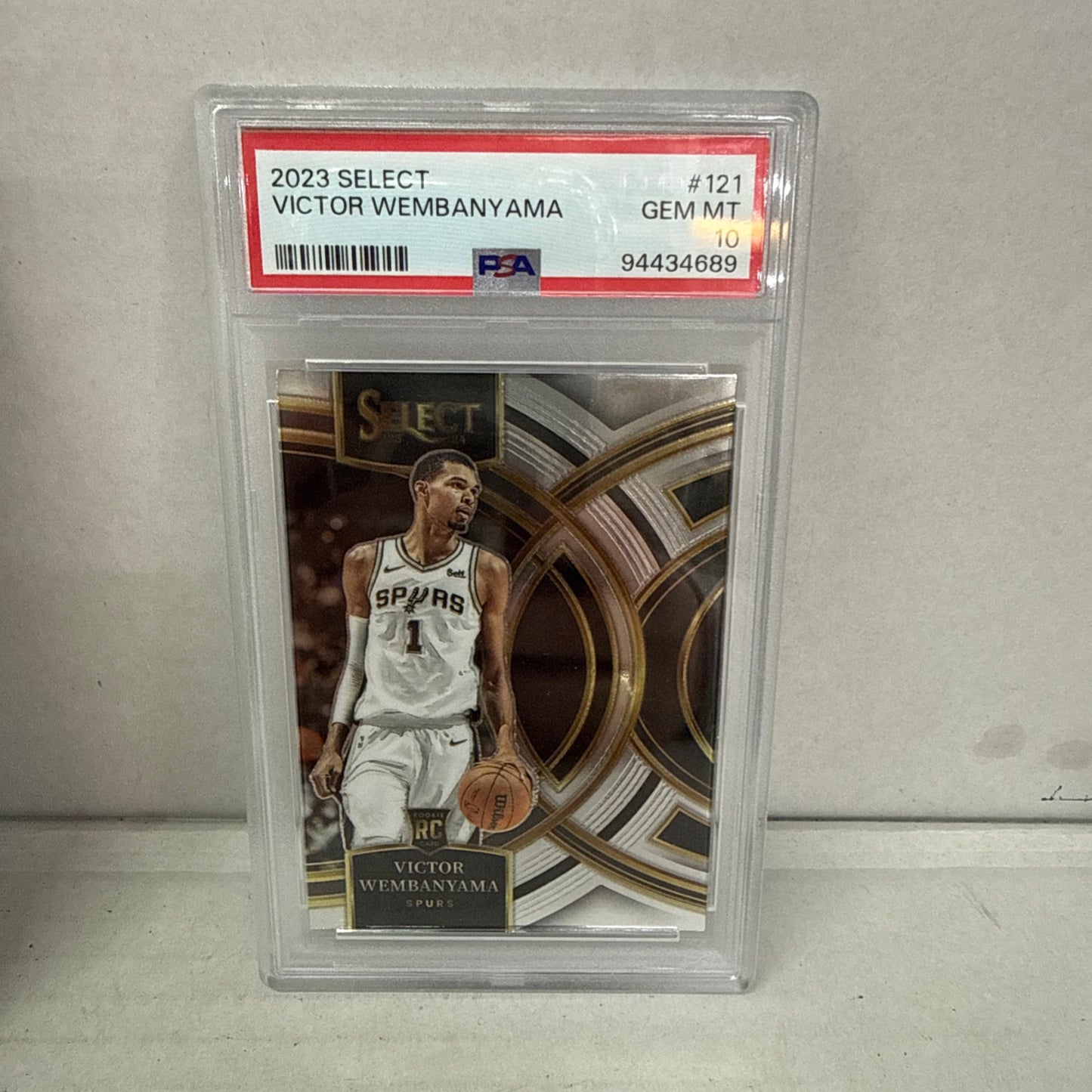 2023-24 Select - Premier Level #121 Victor Wembanyama RC Silver Prizm PSA 10 Gem