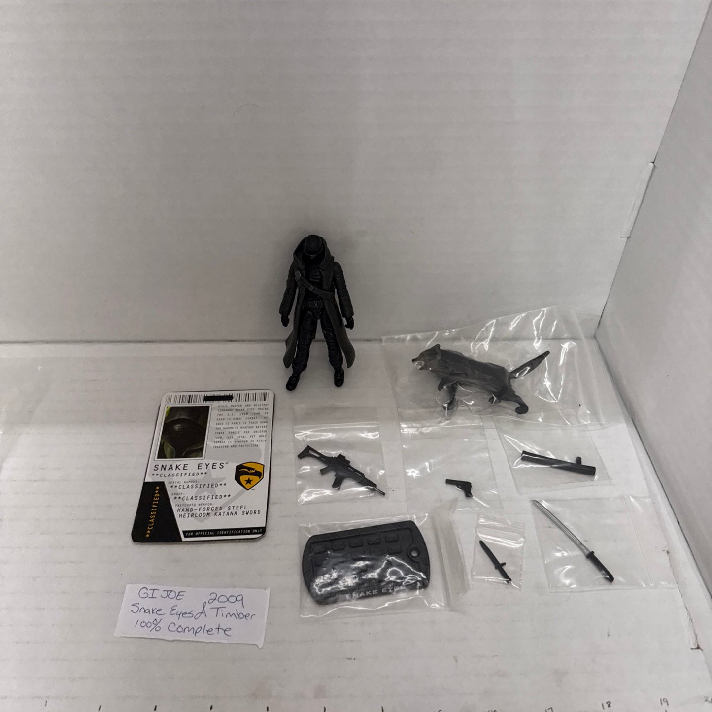 SNAKE EYES Commando Black Timber Wolf - 09 GI Joe ROC NO FILE CARD