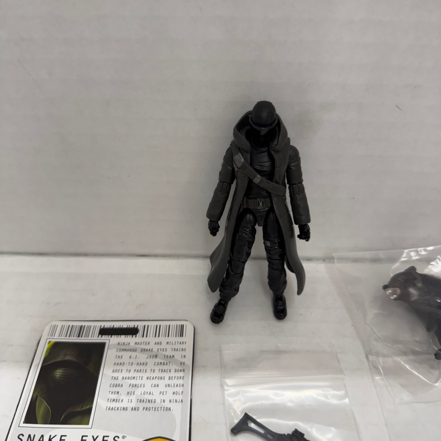 SNAKE EYES Commando Black Timber Wolf - 09 GI Joe ROC NO FILE CARD