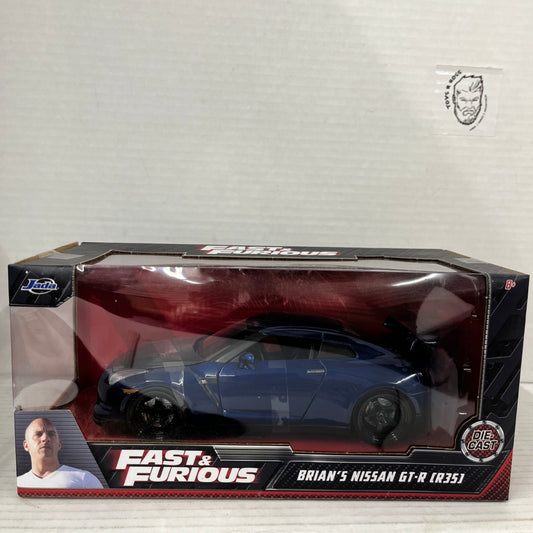 BRIAN'S 2009 NISSAN GTR R35 BLUE "FAST & FURIOUS " 1/24 DIECAST MODEL JADA 97036