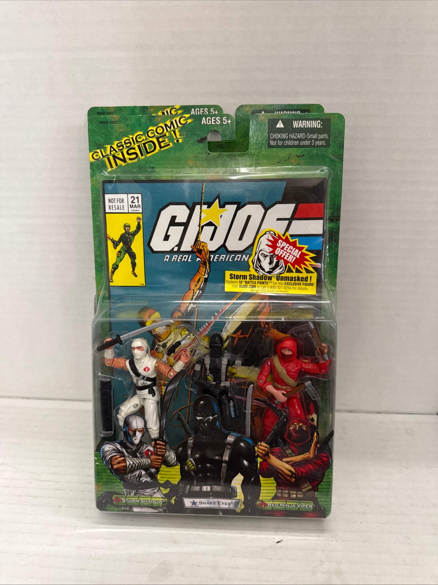 GI JOE Valor Vs Venom Comic 3 Pack STORM SHADOW/SNAKE EYES/RED NINJA VIPER! NIP!