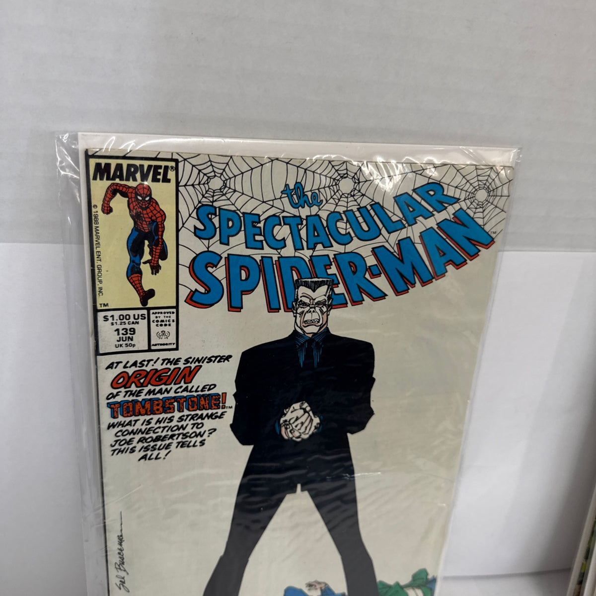 Spectacular Spider-Man #139 (Marvel, 1988) 1st cover & origin of Tombstone